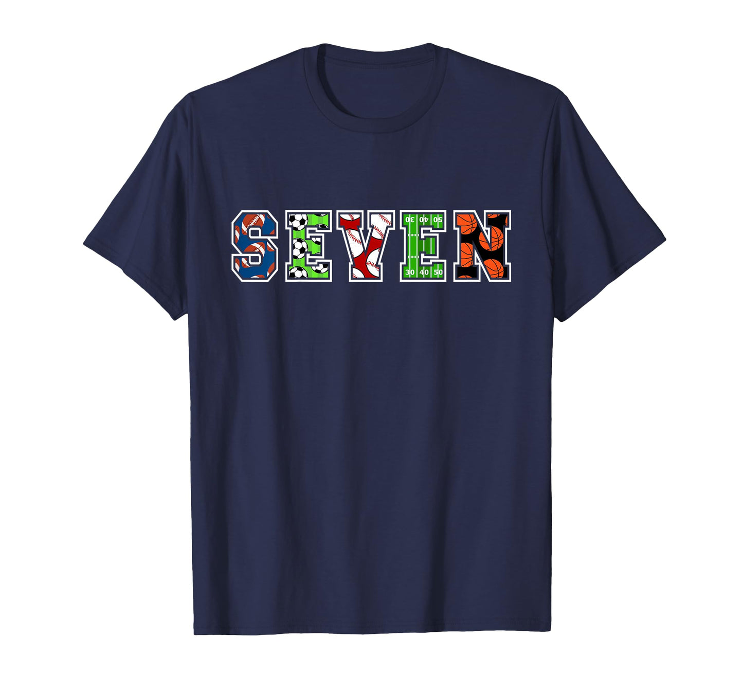 Kids 7th Birthday Sports Birthday Party 7 Year Old Boy T-Shirt