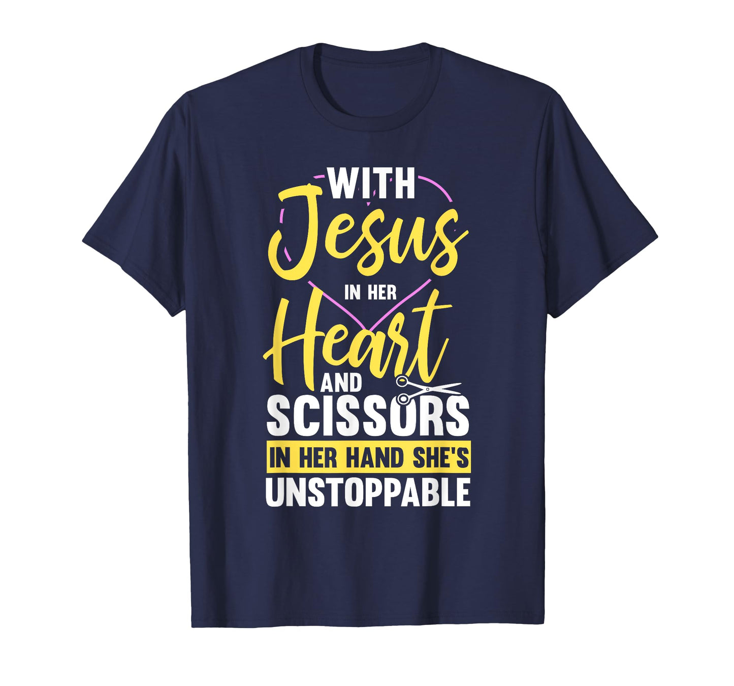 Hairdresser Shirt Jesus In Heart Scissor Hairstylist T-Shirt