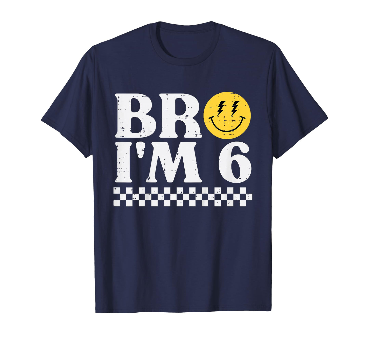 6th Birthday Bro Im 6 Smile Retro Bday Groovy Boys Girls Kid T-Shirt