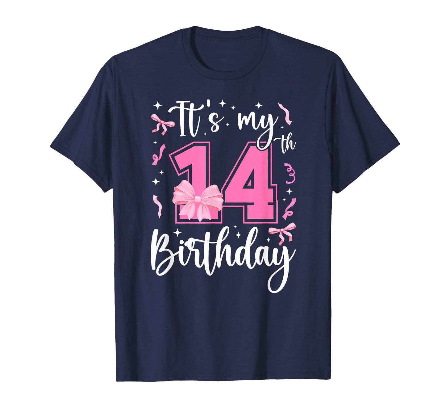 14th Coquette Themed Birthday Fourteen Year Old Girl Bow T-Shirt