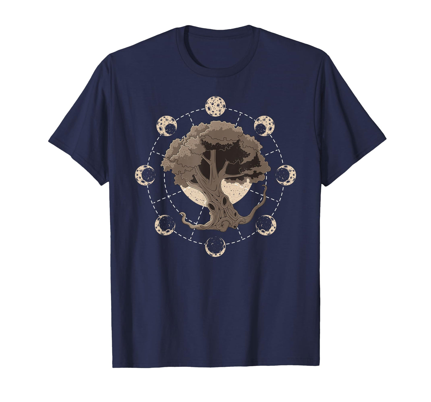 Phases of the Moon Tree of Life Yggdrasil Meditation Yoga T-Shirt
