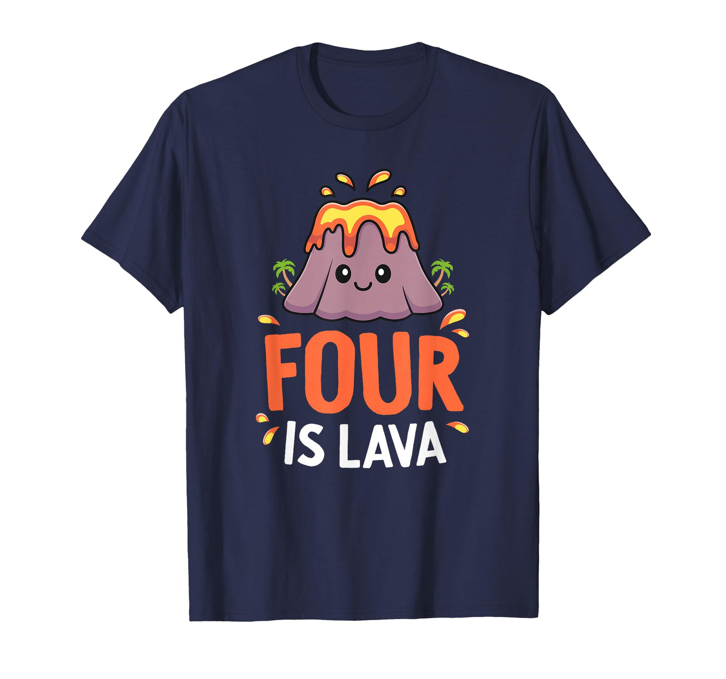 Volcano Birthday Party 4th Birthday Dinosaur Four Is Lava T-Shirt