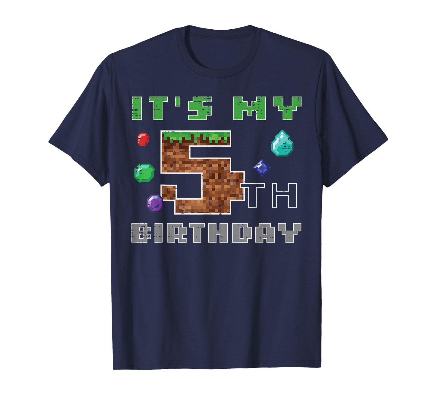 My 5th Birthday Pixel 5 Gamer Video Gaming Boys Kids Youth T-Shirt