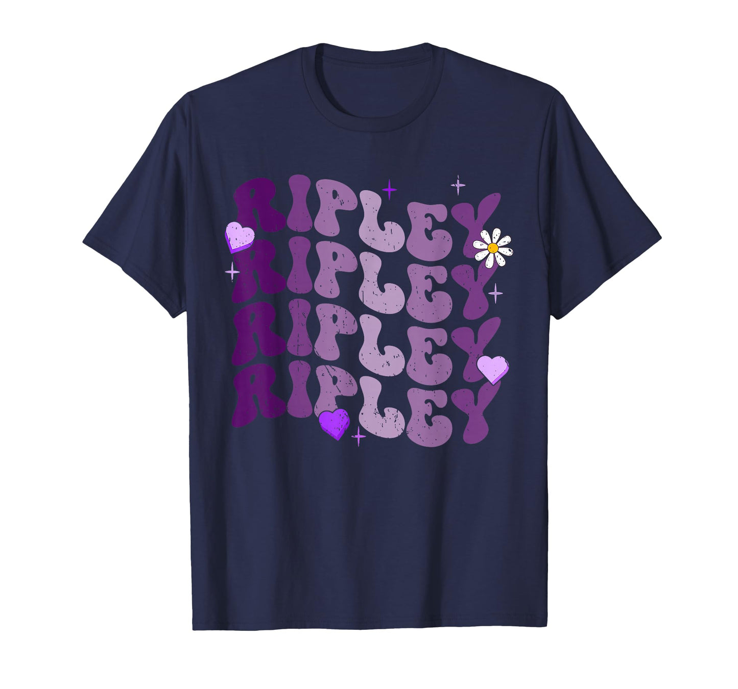 Retro I Love Ripley Personalized Name Groovy Birthday T-Shirt