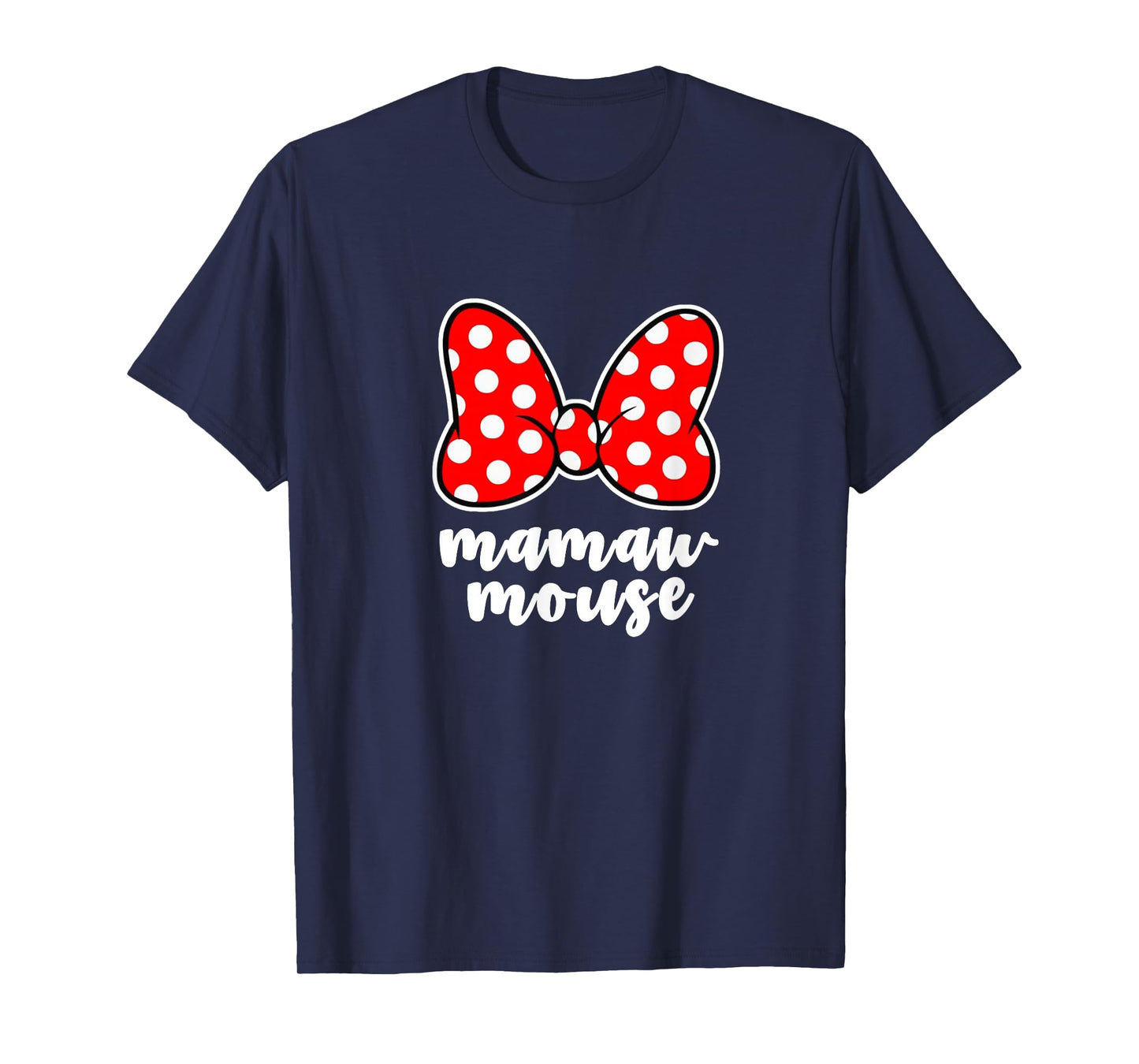 Womens Mamaw Mouse Family Vacation Bow T-Shirt