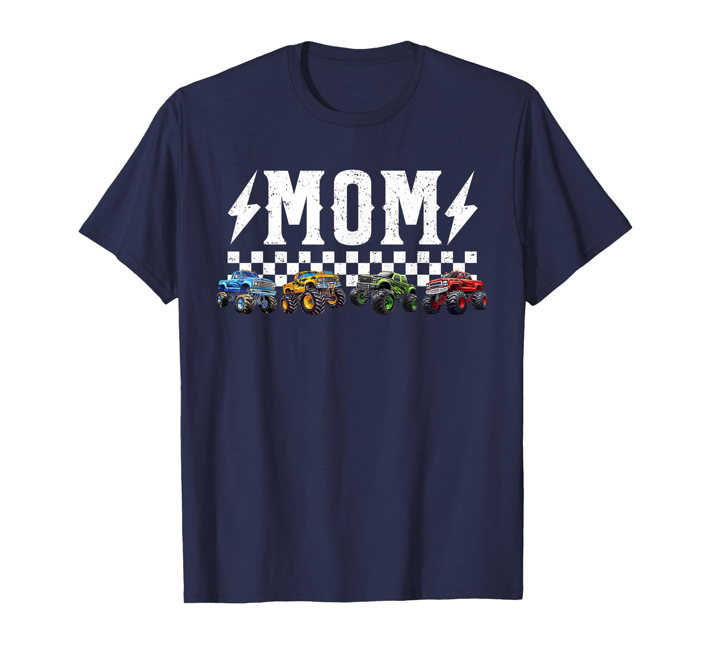 Mom Retro Monster Truck Family Crew Birthday Matching T-Shirt