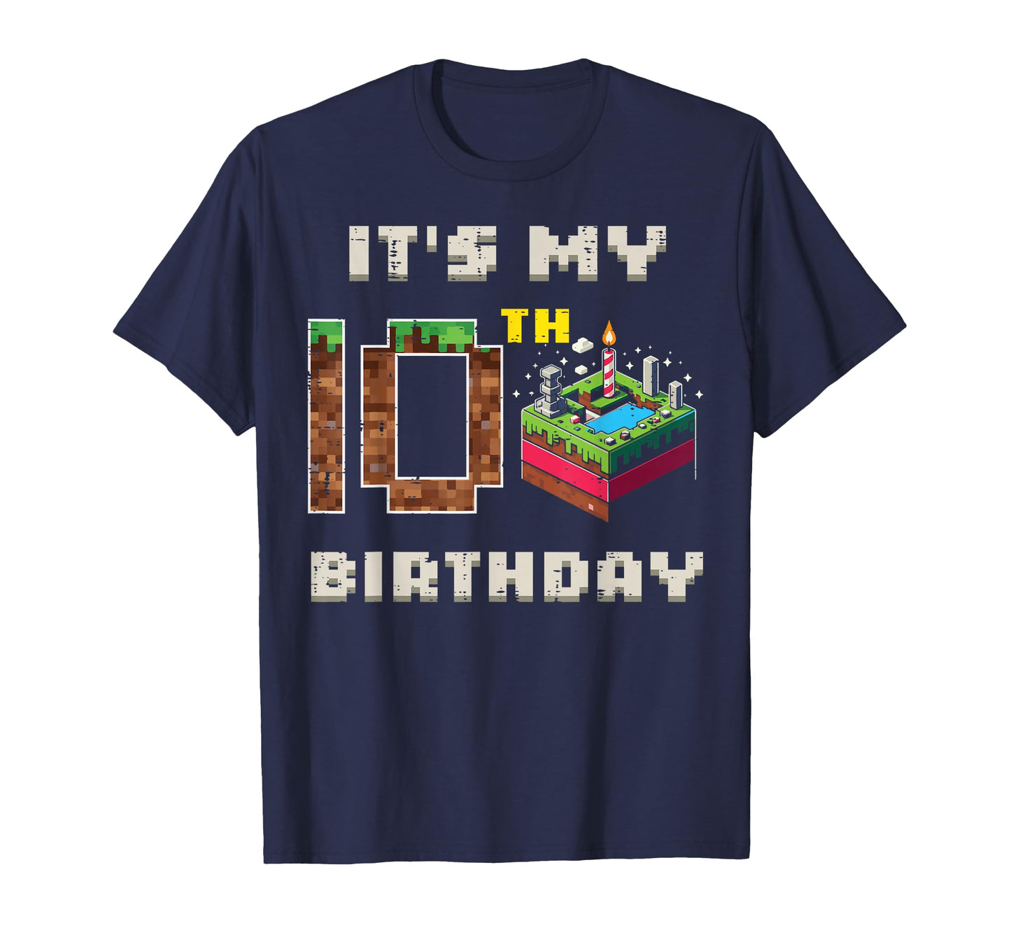 My 10th Birthday Pixel Game 10 Cake Gamer Boys Kid Youth T-Shirt