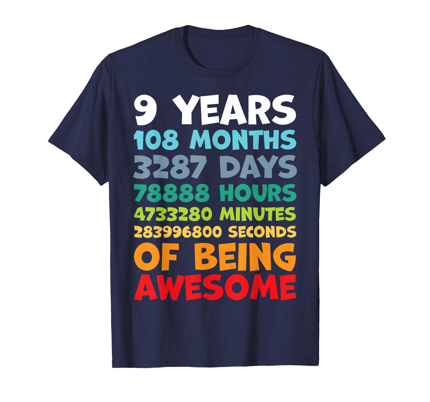 9 Year Old BDay Decorations Son Boy 9yr 9th Birthday T-Shirt