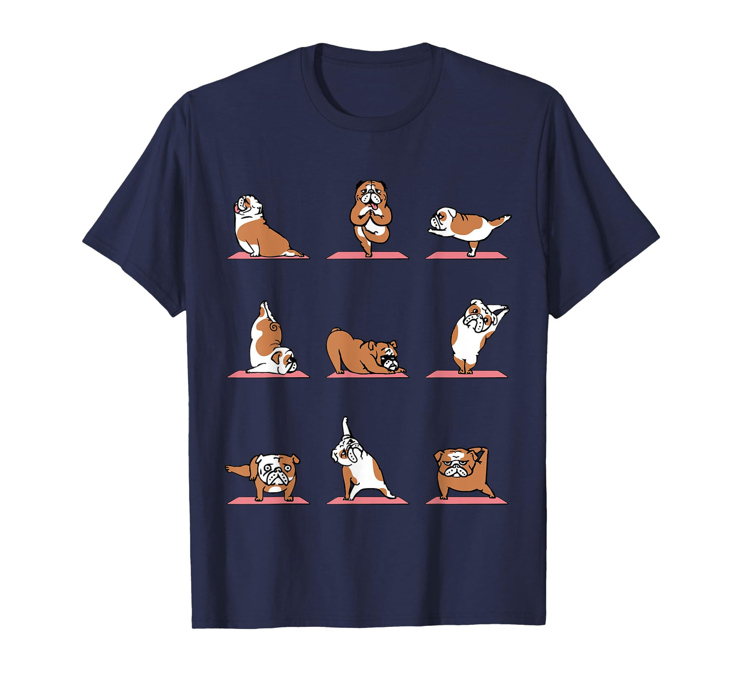 English Bulldog Yoga Puppy Yoga Poses and Meditation T-Shirt T-Shirt