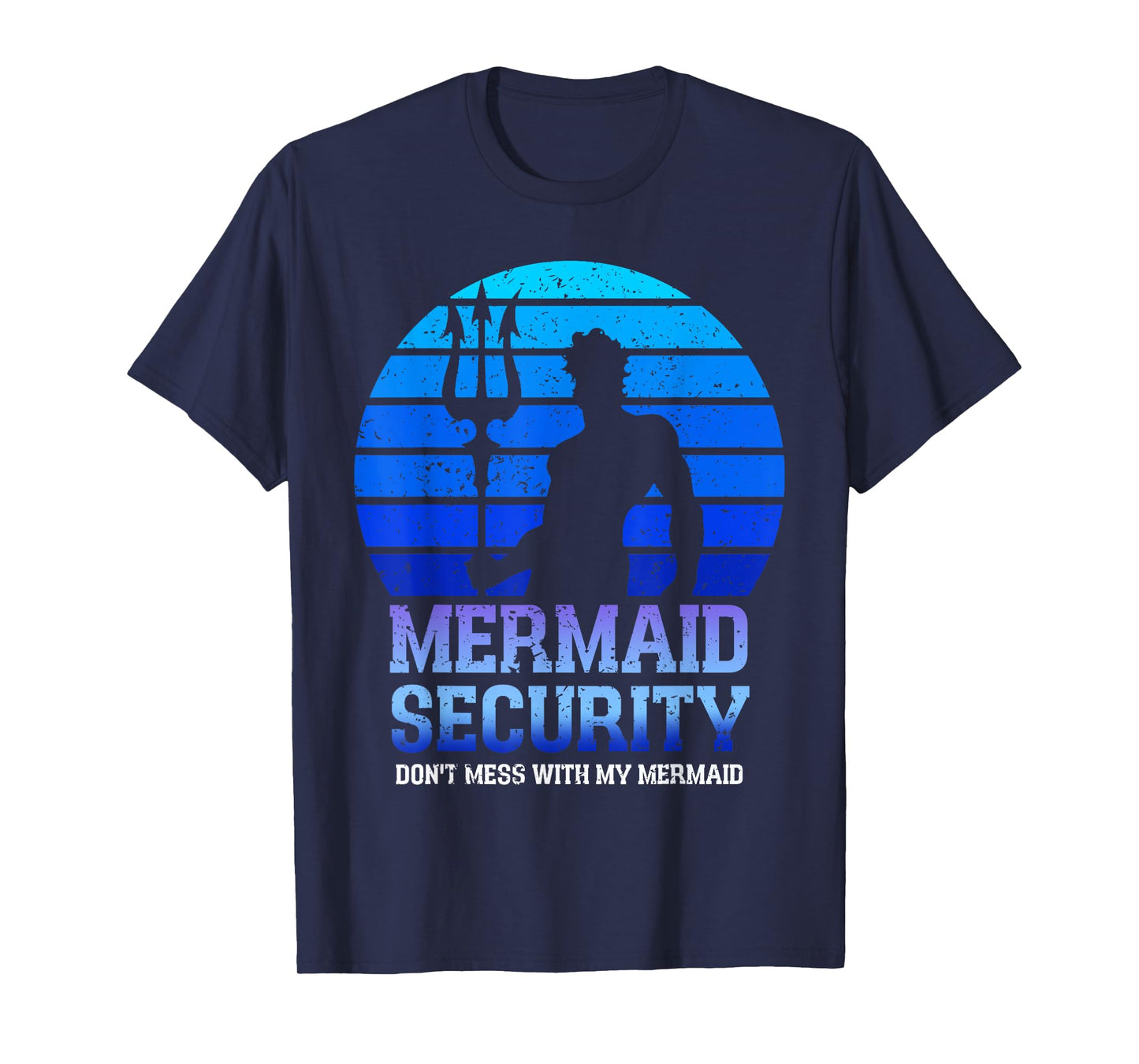 Vintage Mermaid Security Bday Costume Merman Birthday Party T-Shirt