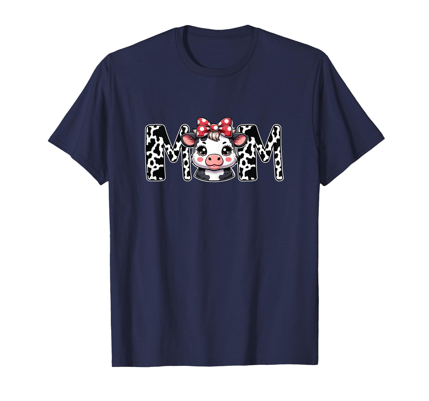 Mom Cow Print Mama Mommy Cow Pattern Mother's Day T-Shirt