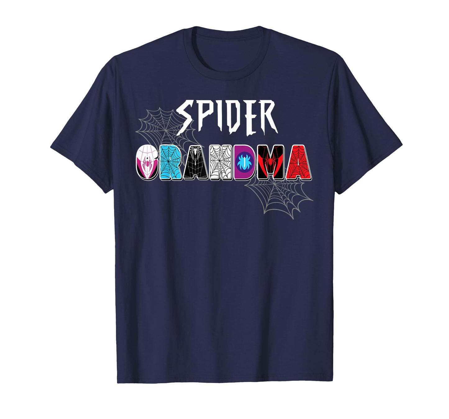Women Spider Grandma Matching Family Birthday Party T-Shirt
