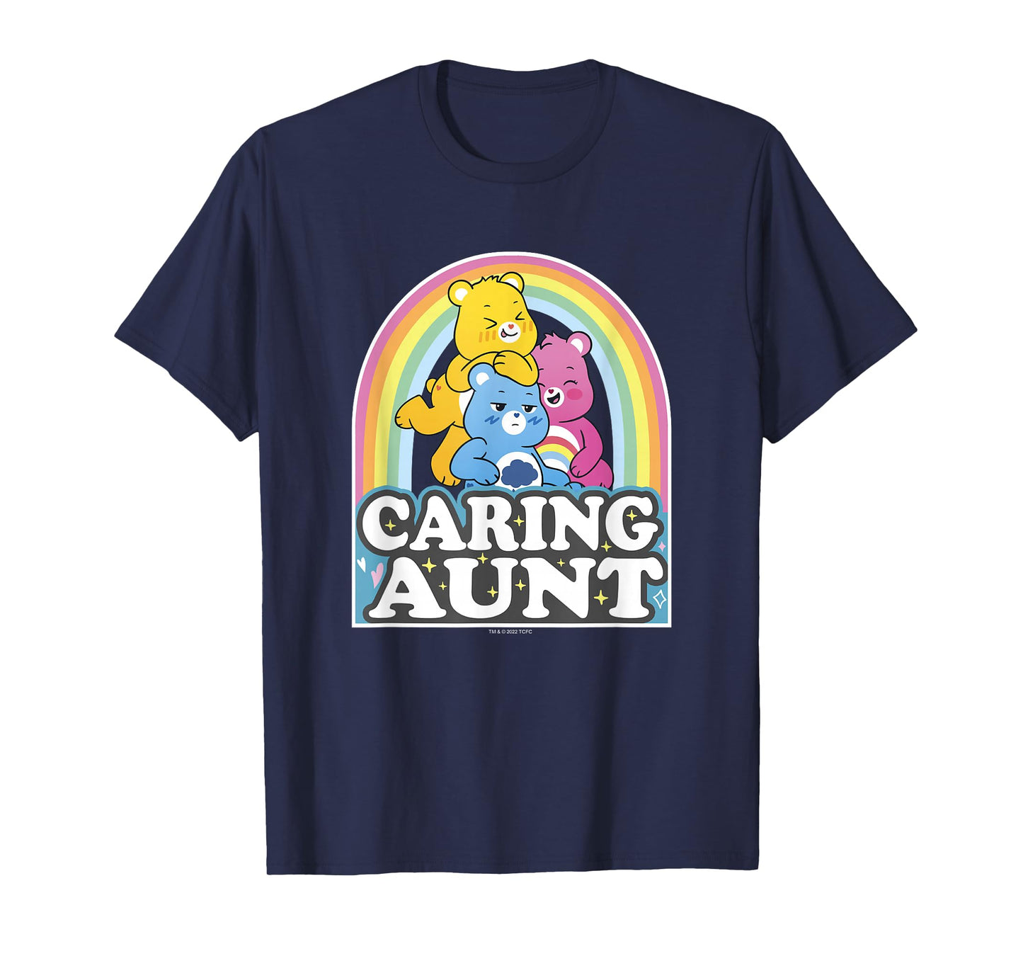 Care Bears Caring Aunt Retro Rainbow Grumpy Group Shot T-Shirt