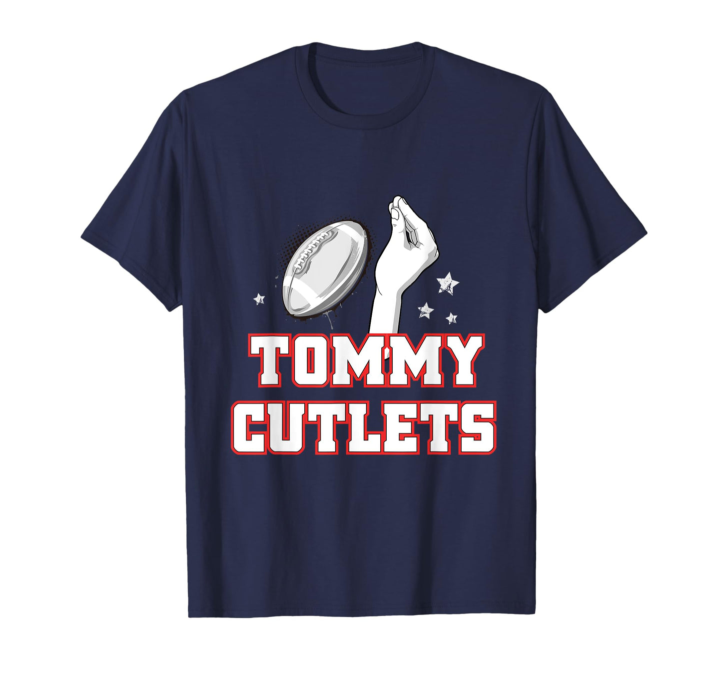 NY Italian Hand Gesture Tommy Cutlets Football Quarterback T-Shirt