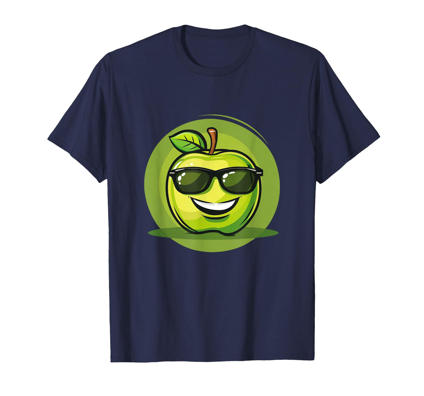 Green Apple with big Smile and Cool Sunglasses Costume T-Shirt