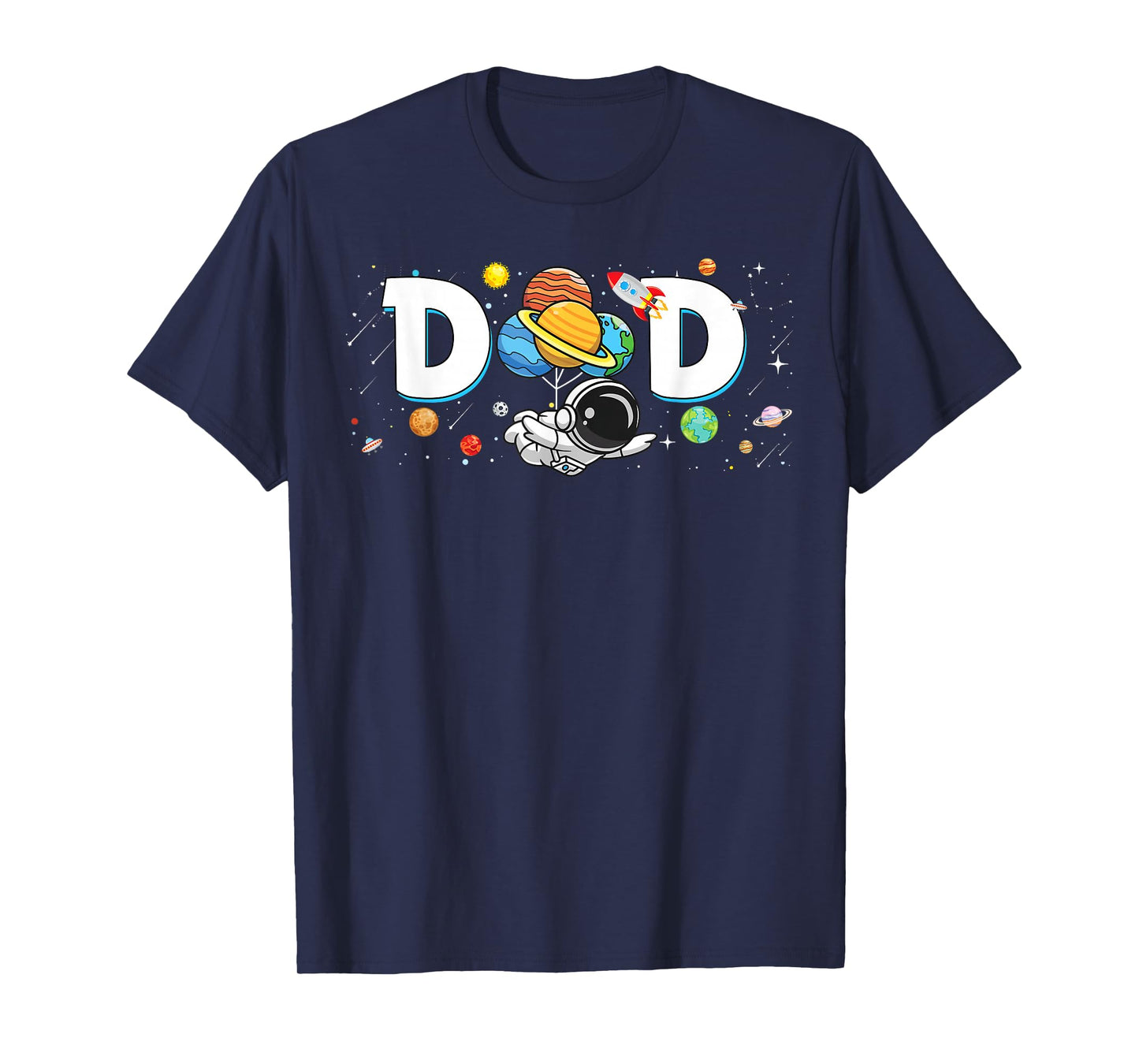 Dad of The Birthday Boy Funny Astronaut Space Family Planets T-Shirt