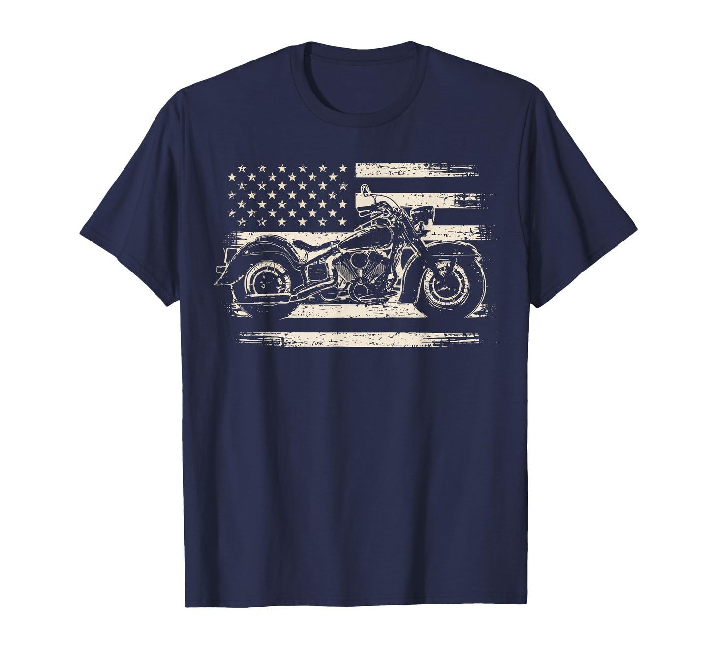 Cool Motorcycle Biker Retro Motorcycle USA Flag Men Rider T-Shirt