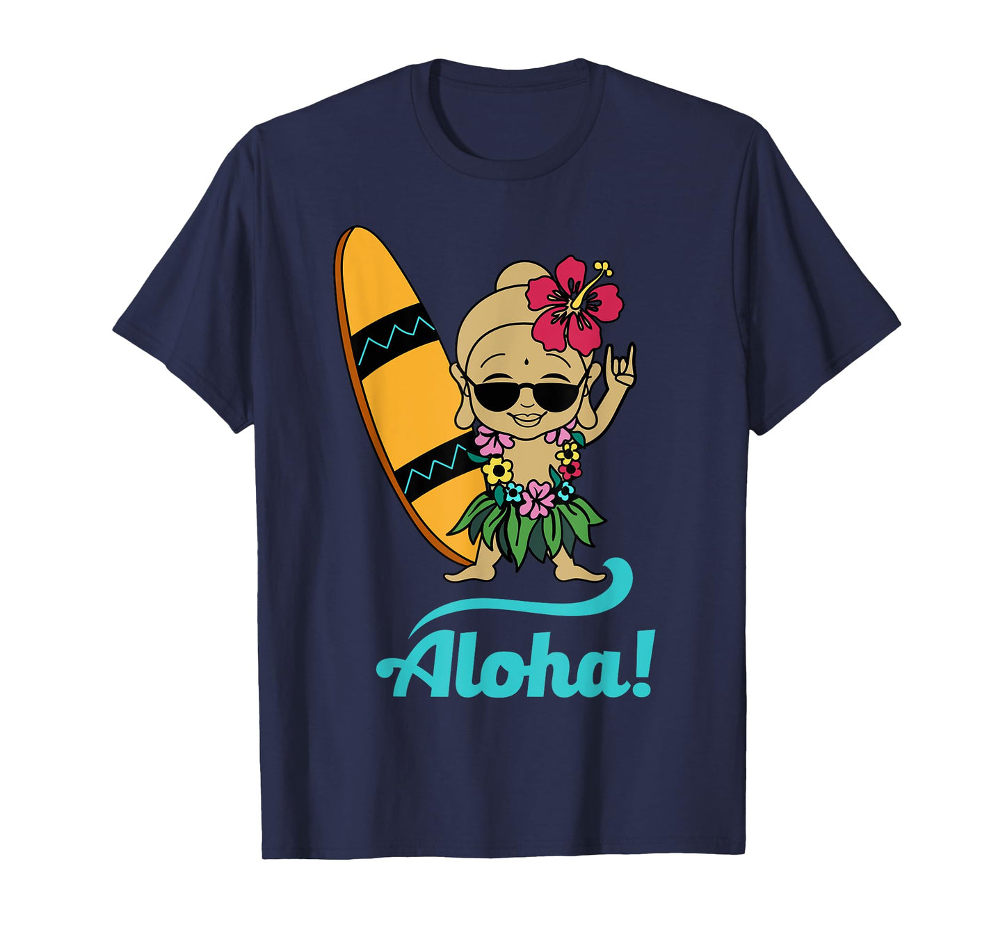 Hawaiian Surfing Buddha Aloha Hawaii Beach Yoga T-shirt T-Shirt