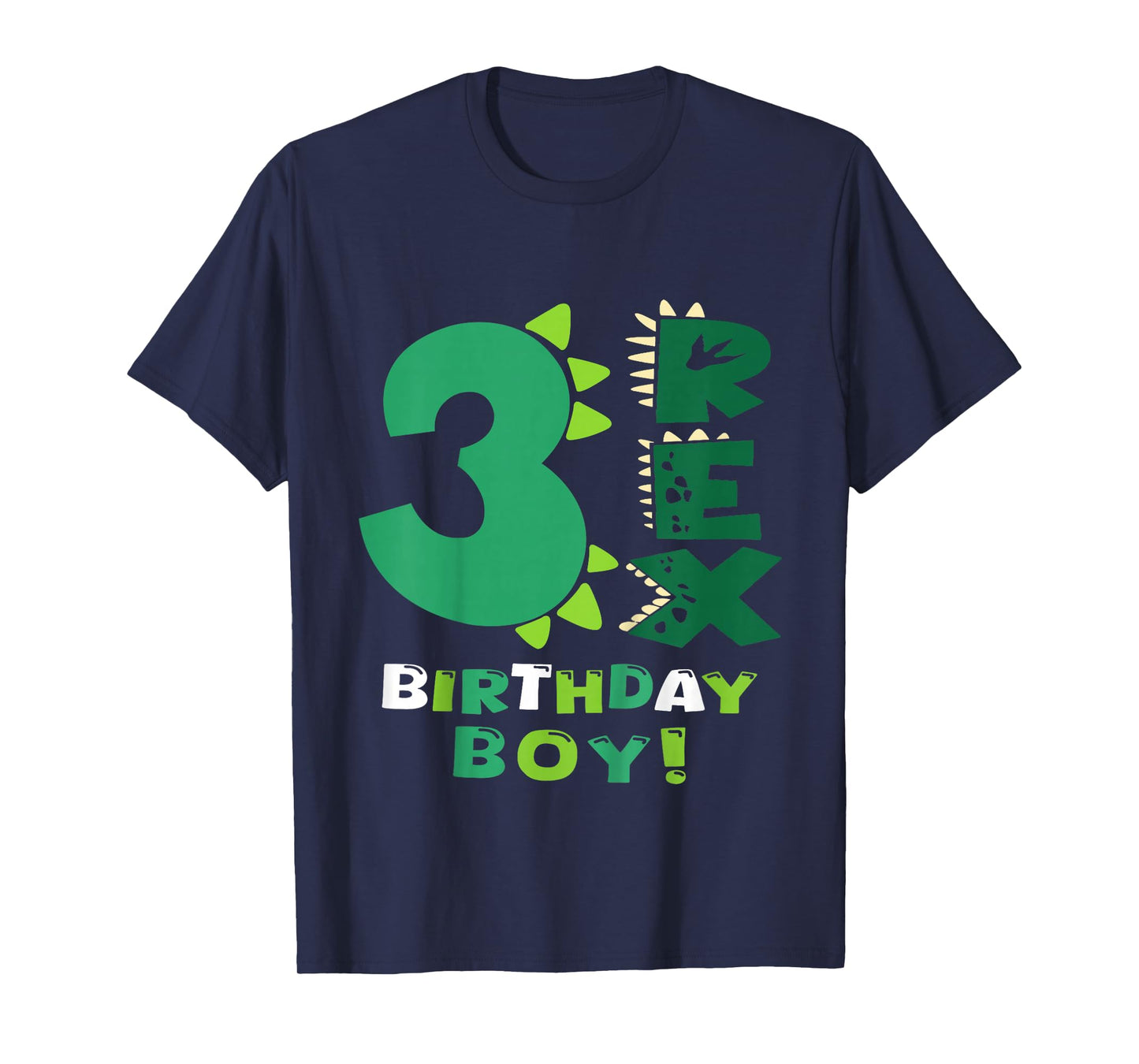 Kids Three Rex Birthday Boy 3rd Birthday Dinosaur Third Year Old T-Shirt