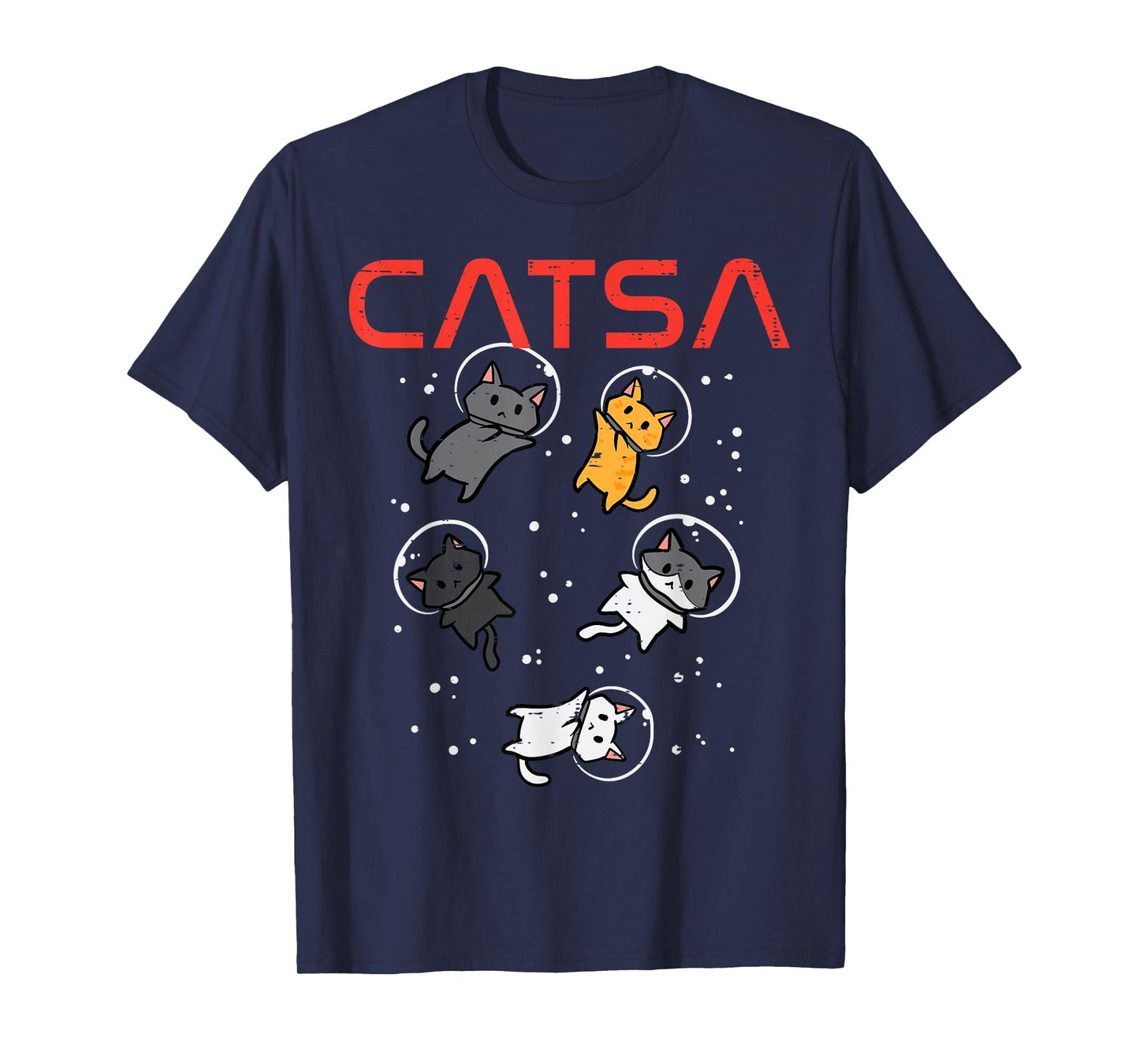 Catsa Cat Astronauts Funny Kitten Space Women Girls Kids Men T-Shirt