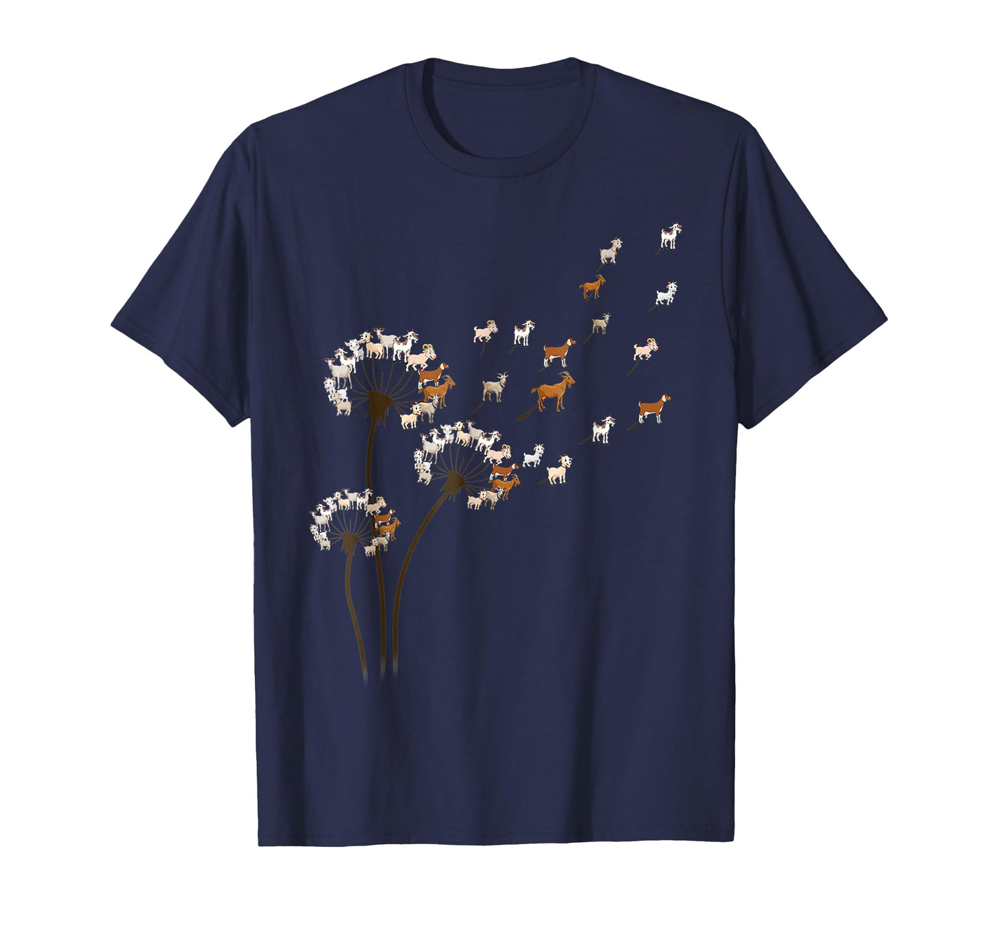 Goat Dandelion Flower Funny Animals Lovers Tee For Men Women T-Shirt