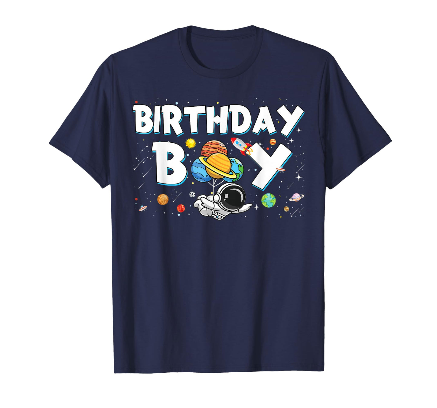 Birthday Boy Funny Astronaut Space Family Planets T-Shirt