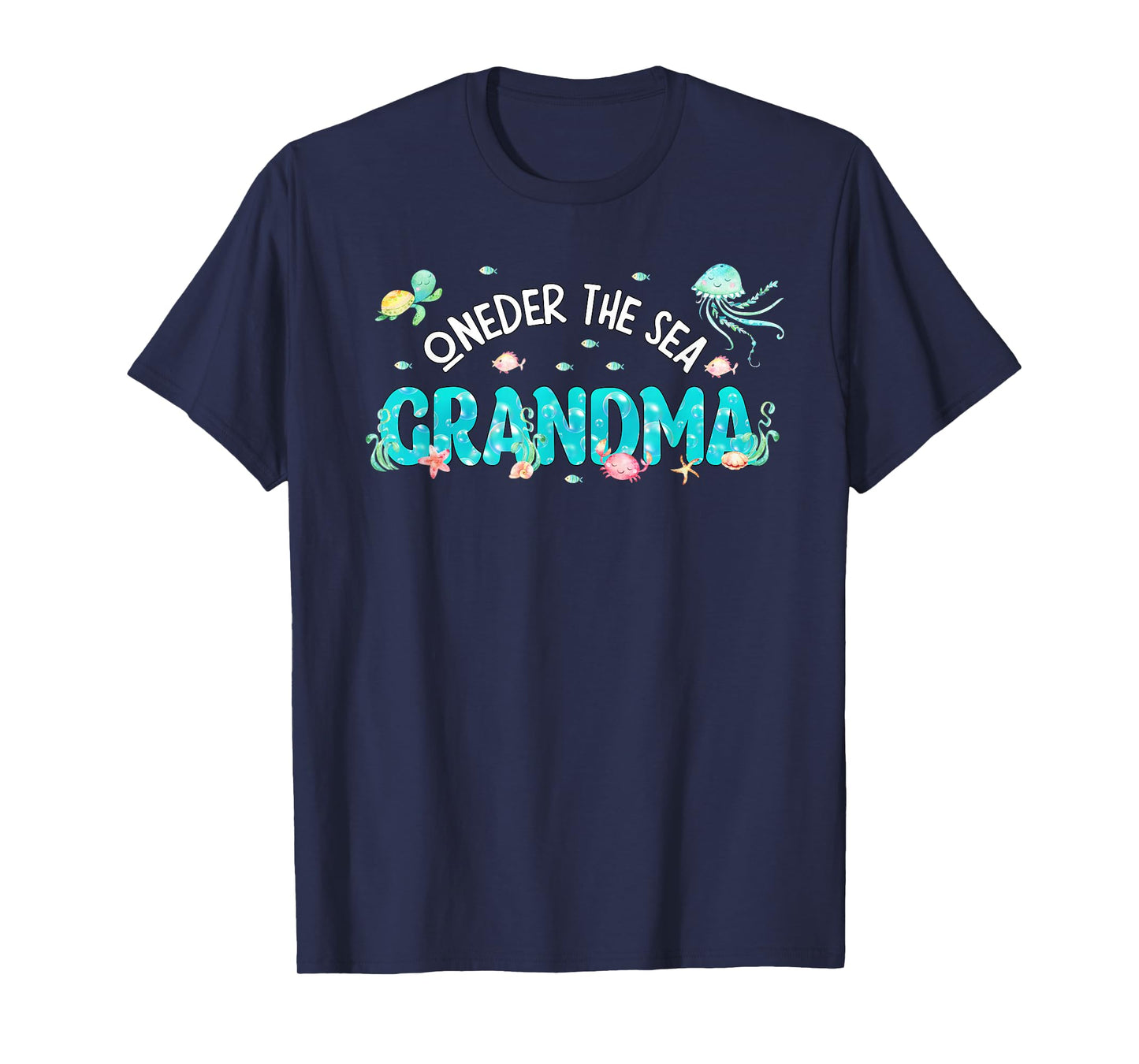 Under Sea Grandma Birthday Girl Boy Matching Family Party T-Shirt