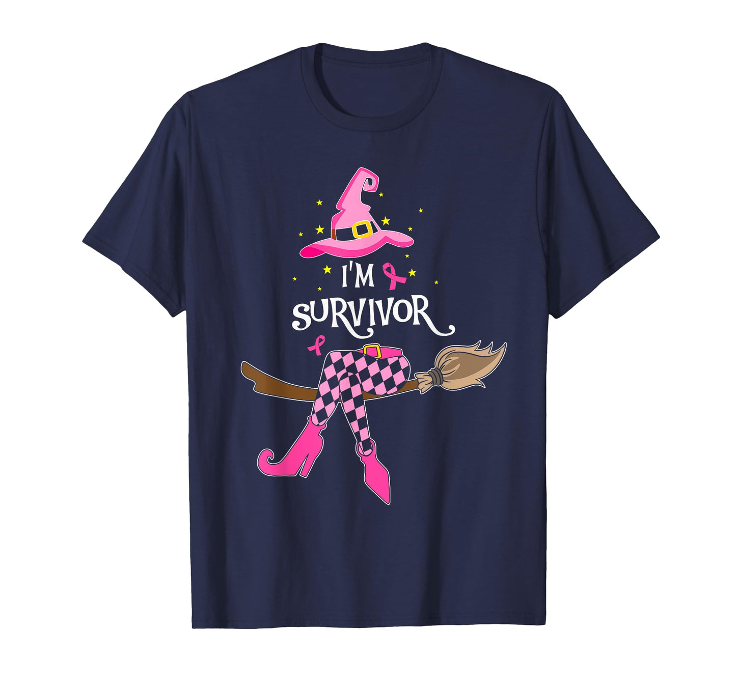 Witch Im A Survivor Halloween Breast Cancer Awareness Women T-Shirt