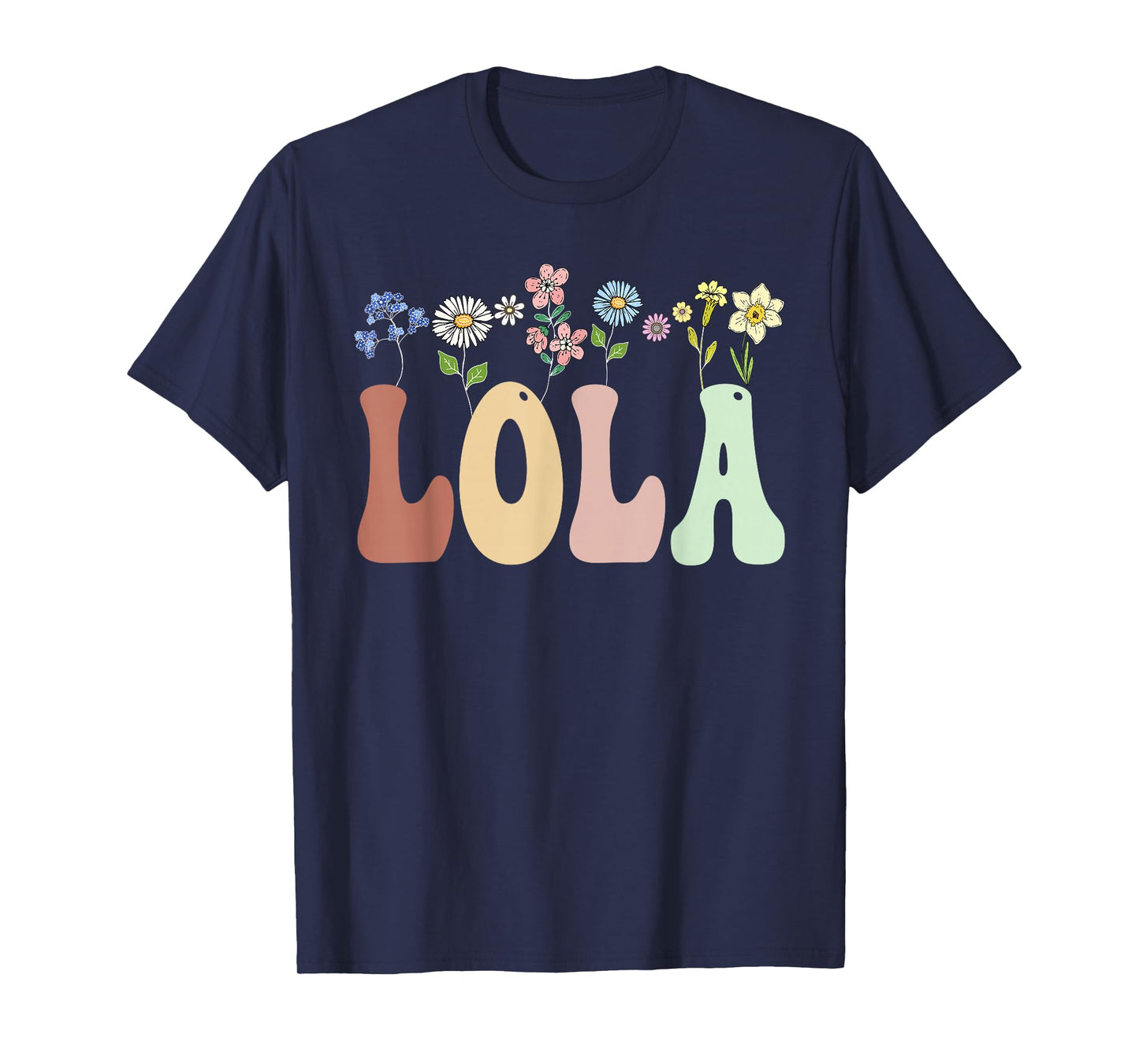 Lola Gifts Women Wildflower Floral Design Lola T-Shirt