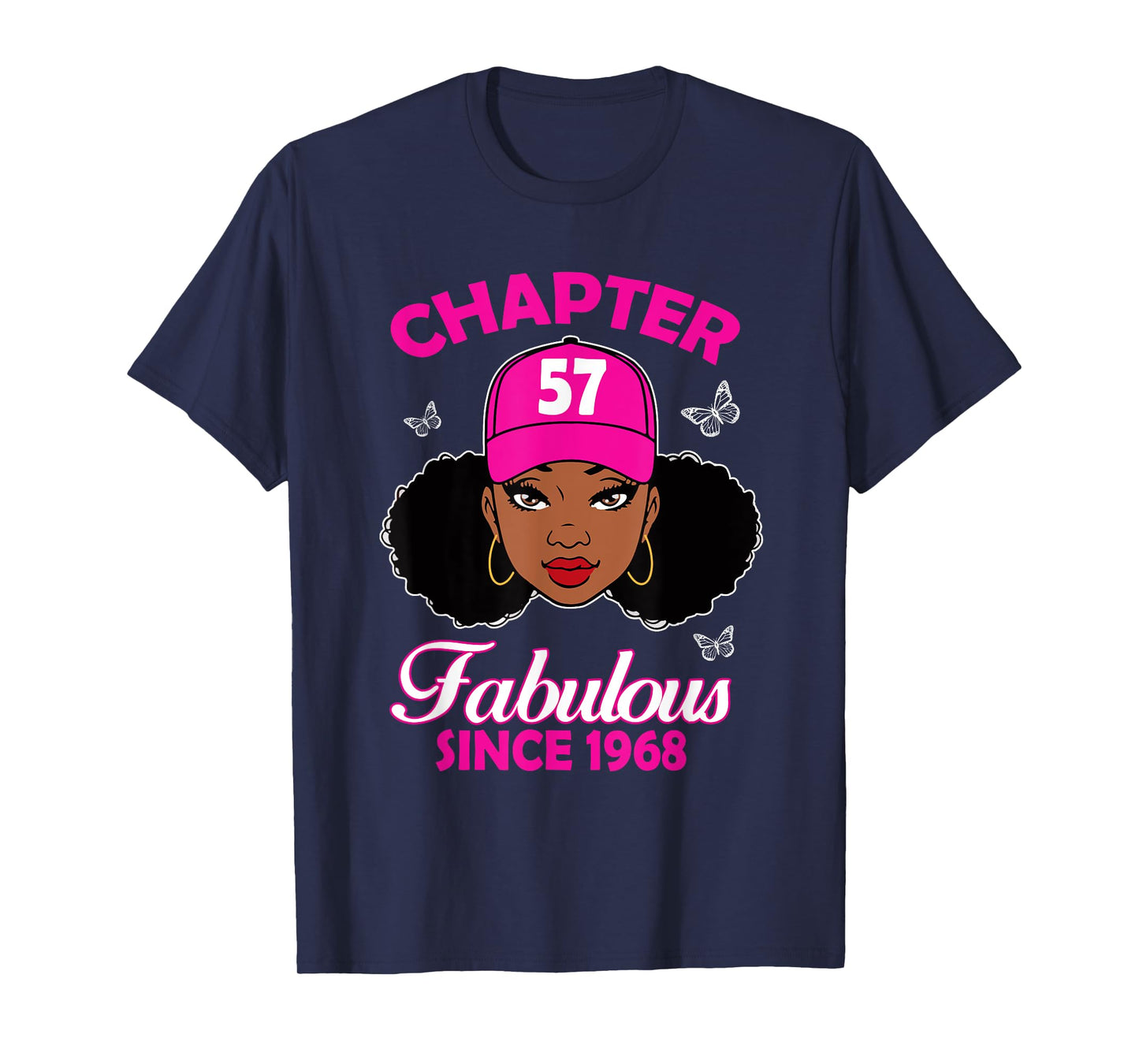 Chapter 57 Fabulous Since 1968 Black Women 57th Birthday T-Shirt