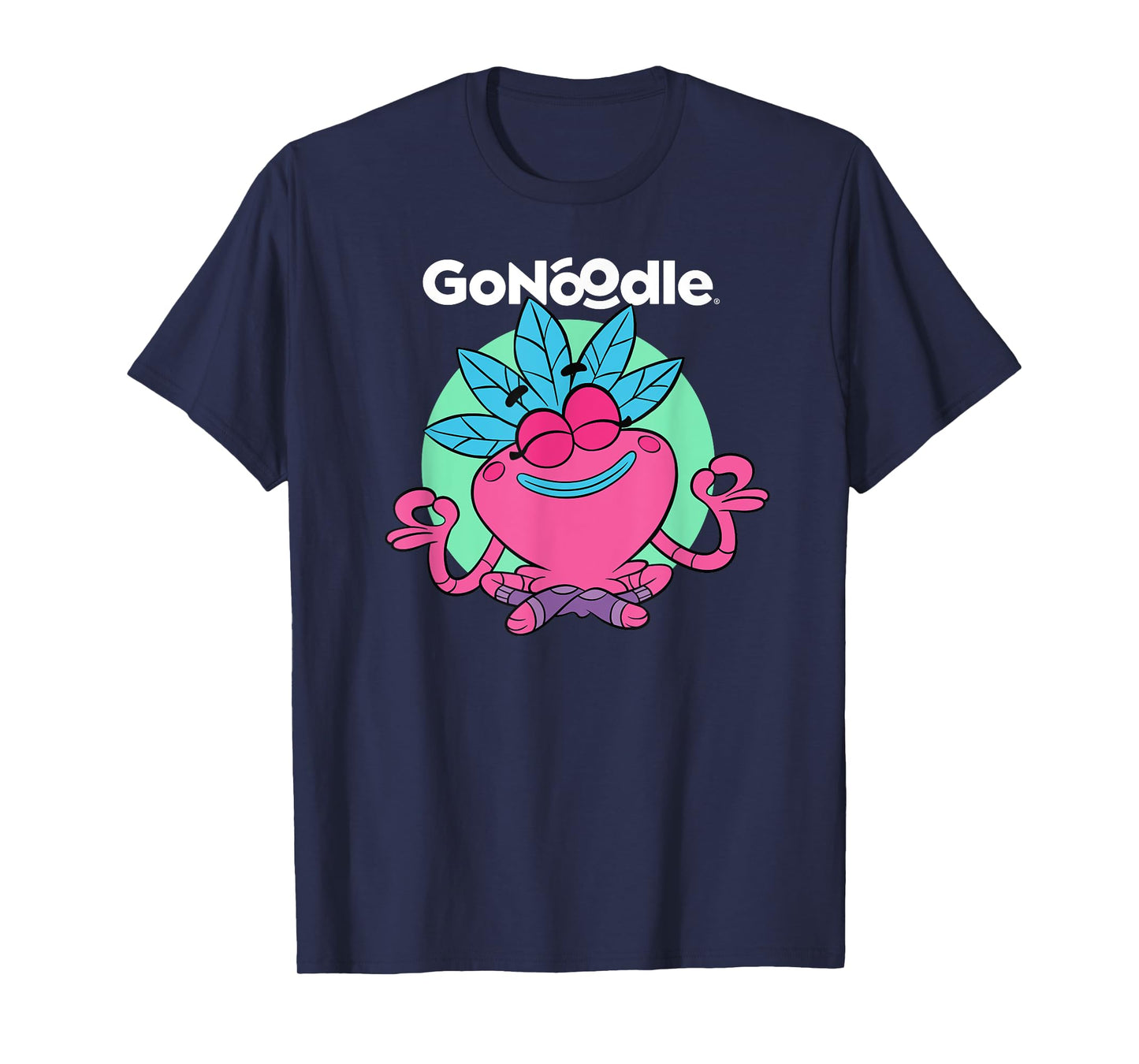 GoNoodle Om Petalhead Champ T-Shirt - Unisex-Adults & Kids - Black - Small - Short Sleeve - Classic Fit - Cotton & Polyester - Modern Classic - Stylish - Dancing & Running - All Seasons