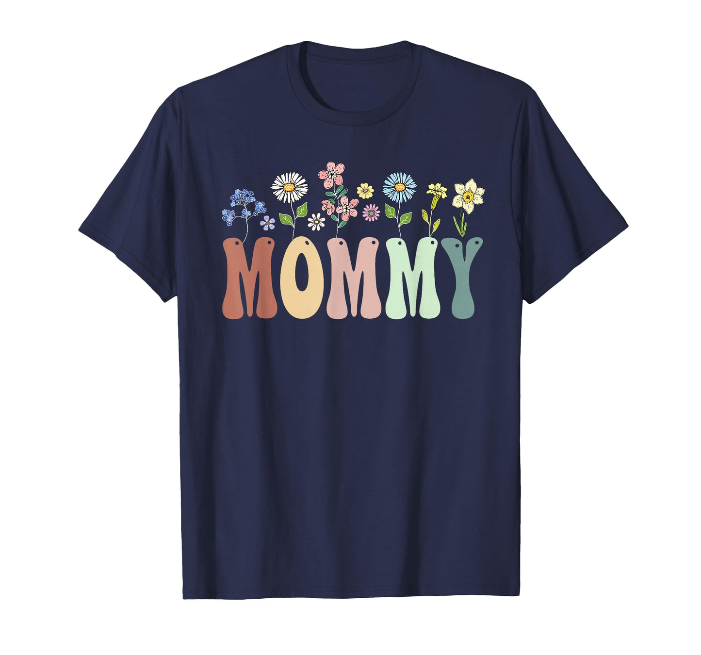 Mommy Gifts Women Wildflower Floral Design Mommy T-Shirt