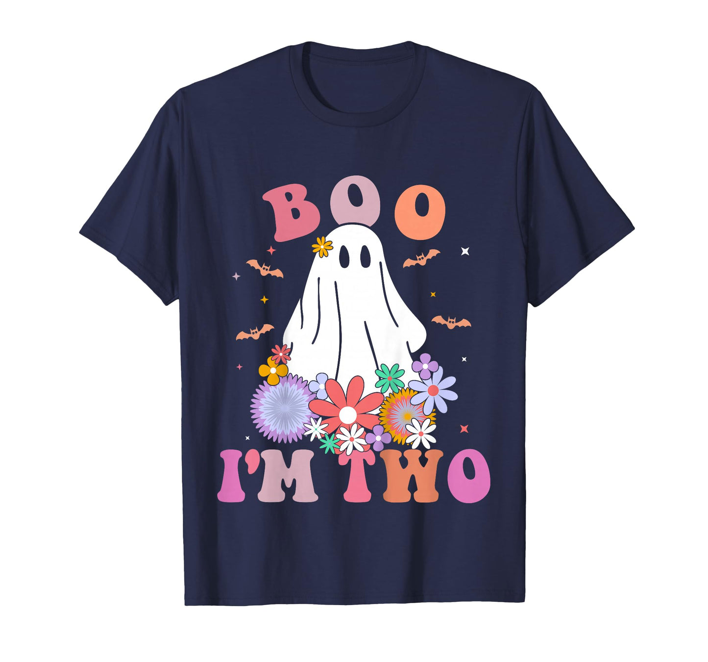 Kids Ghost Boo I'm Two Yr 2nd Birthday Kids Halloween Toddler T-Shirt