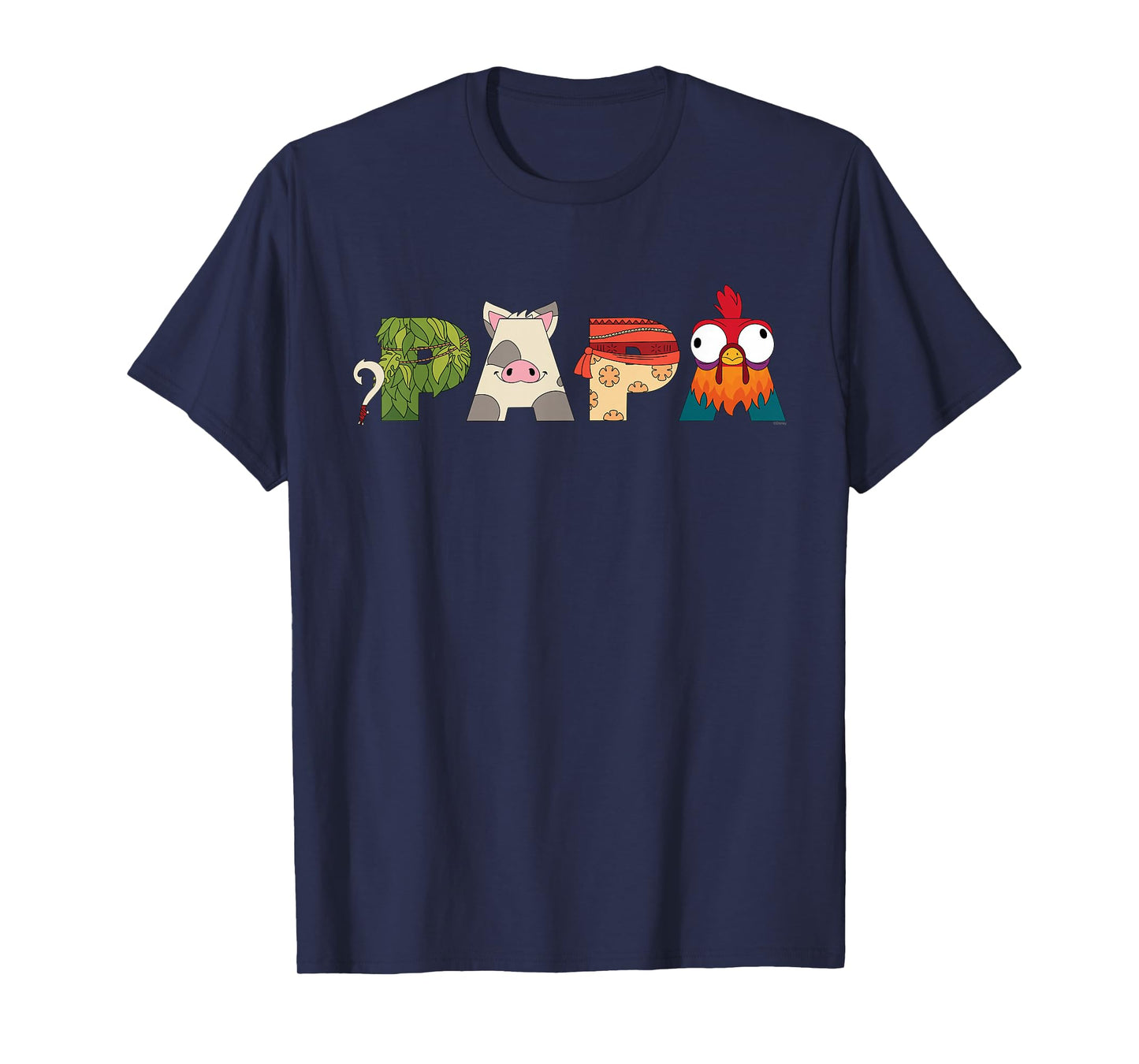 Disney Moana Letters "Papa" Father's Day Birthday Gift T-Shirt