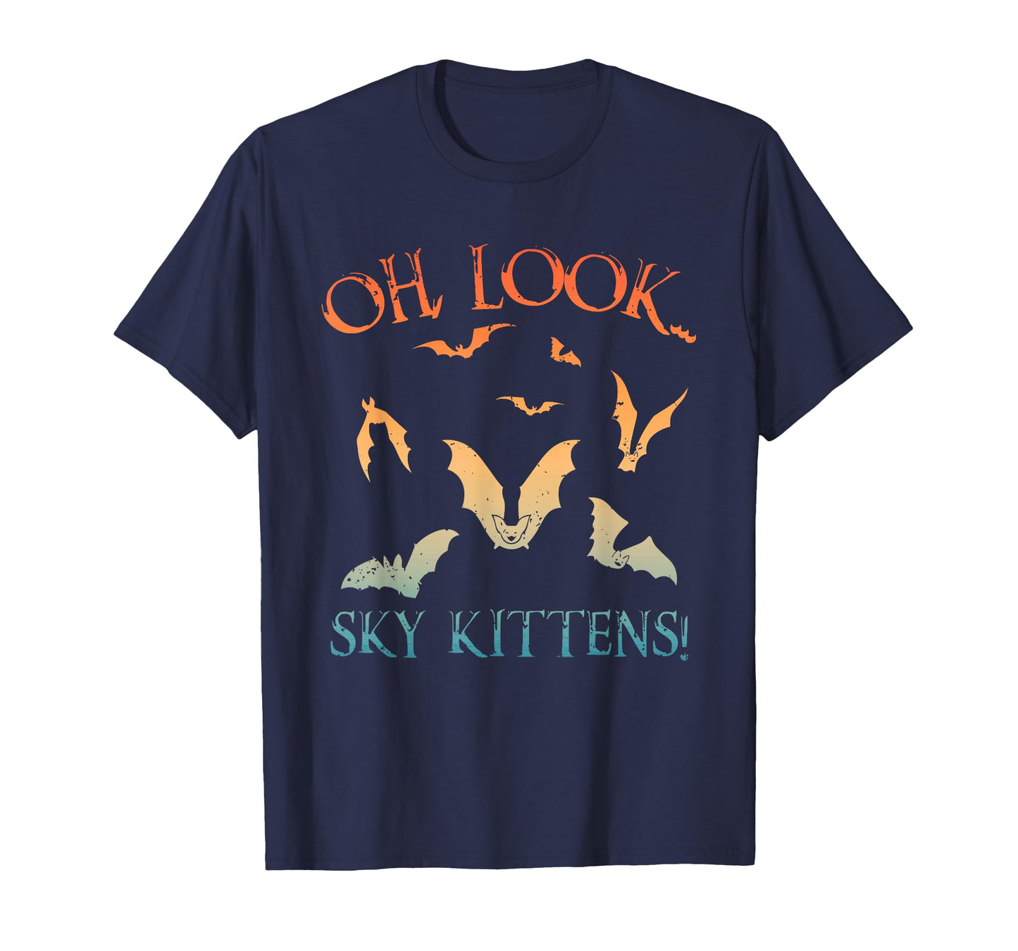 Funny Bat Art For Men Women Kids Sky Kitten Bat Lovers T-Shirt