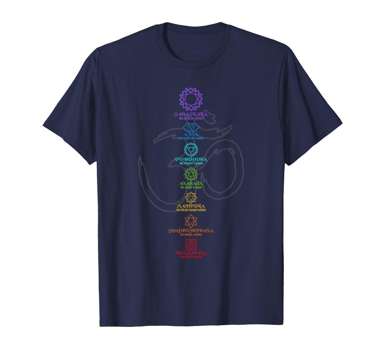 Spirituelle Yoga Shirts Fr Mnner und Frauen Women's Yoga Meditation Spiritual Body Energy Centres Chakra T-Shirt Black Short Sleeve Classic Fit S