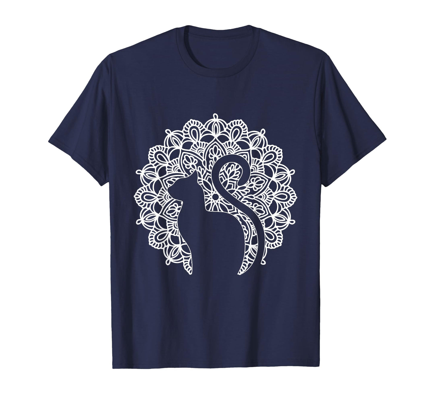 Cat Shirt Zen Cat Print Tee Mandala Shirt Yoga T-Shirt