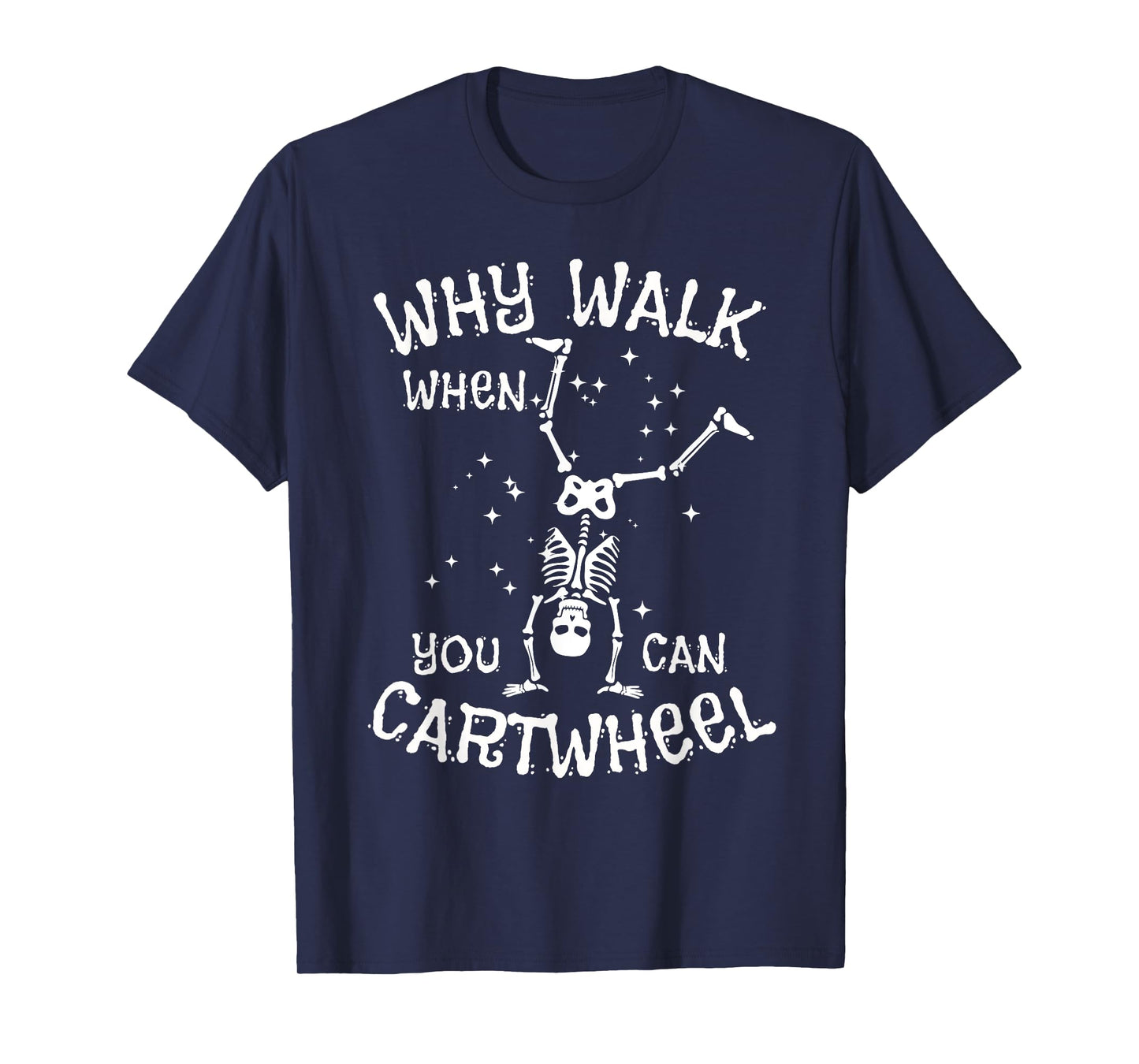 Cartwheel Gymnast Skeleton Funny Halloween Gymnastics Girls T-Shirt