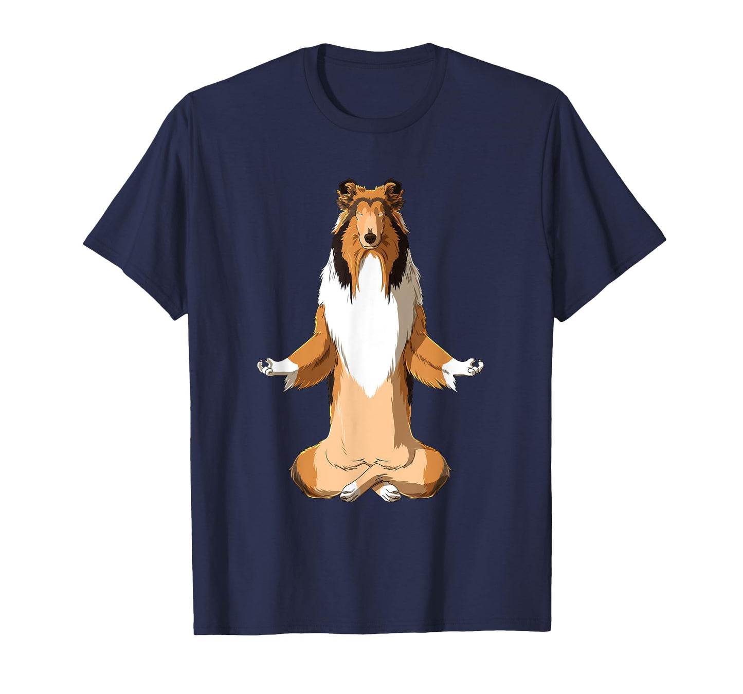 Yoga Collie Dog Long Hair Collie Men Women Girls Kids T-Shirt