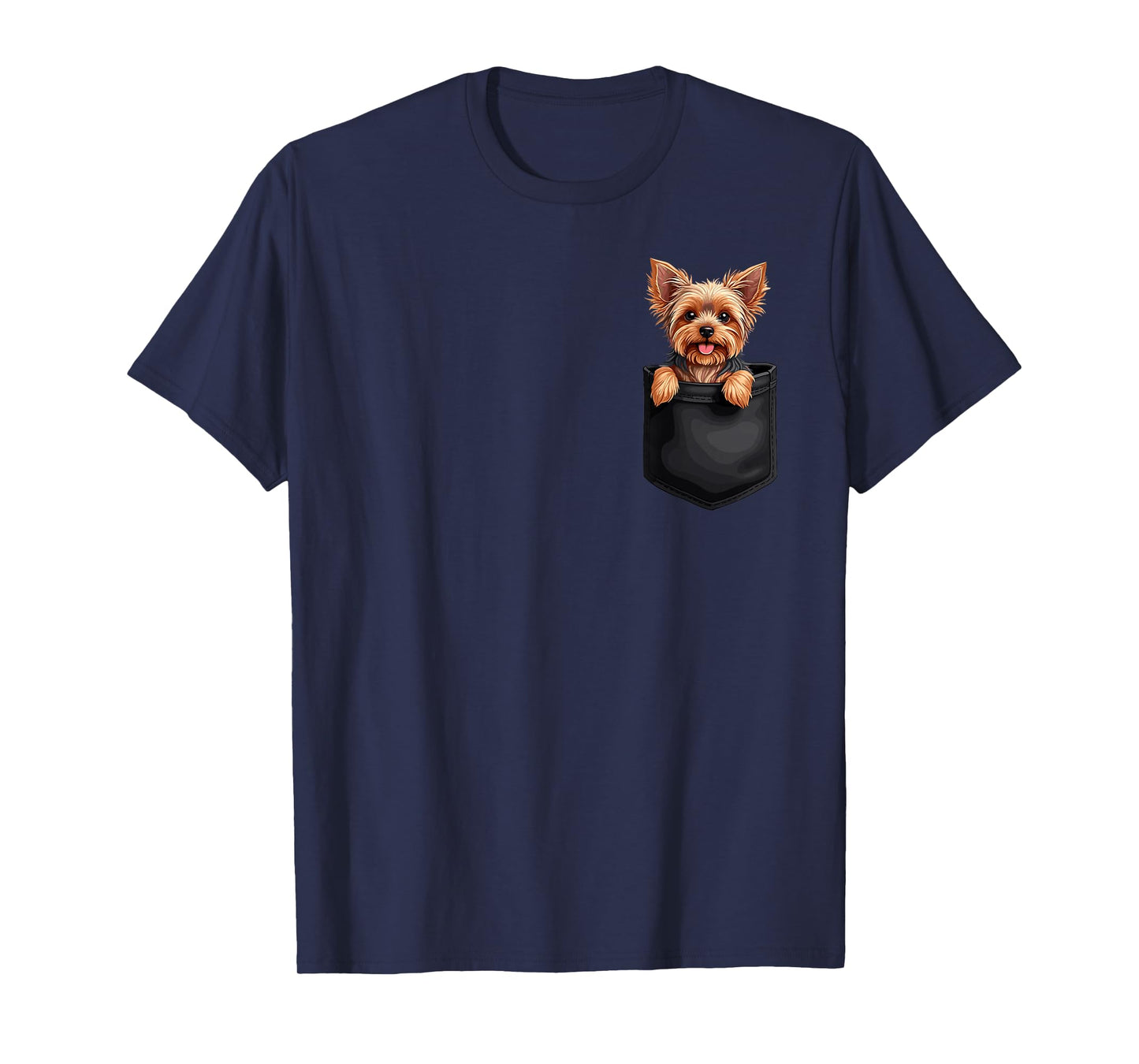 Puppy Yorkshire Terrier in Your Pocket Peeking Dogs Lover T-Shirt