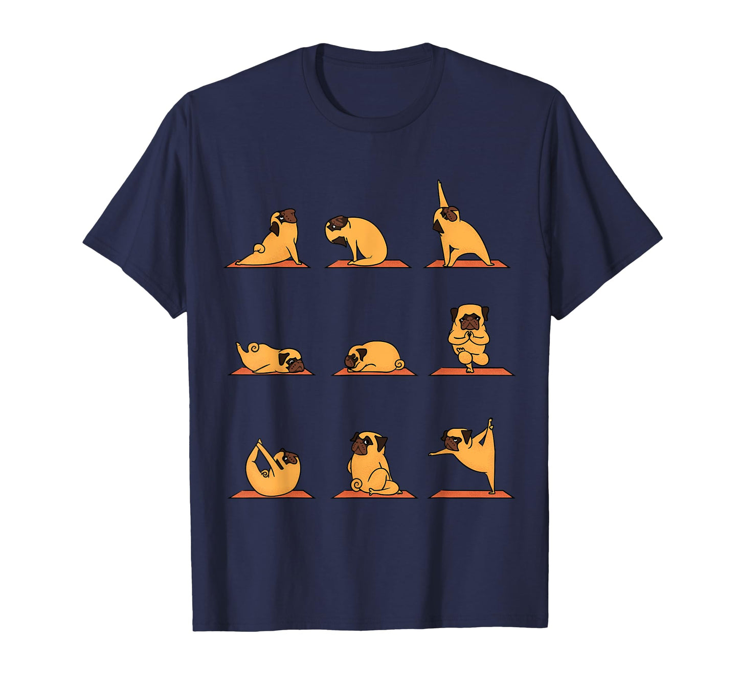 Yoga Puppy Yoga Pug Poses and Meditation Funny Pug Gift T-Shirt