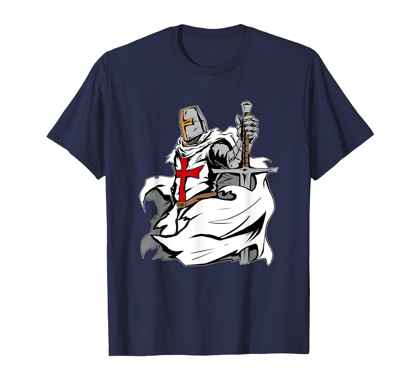 Christian Templar Knights Costume, Rosary Crusader Warrior T-Shirt