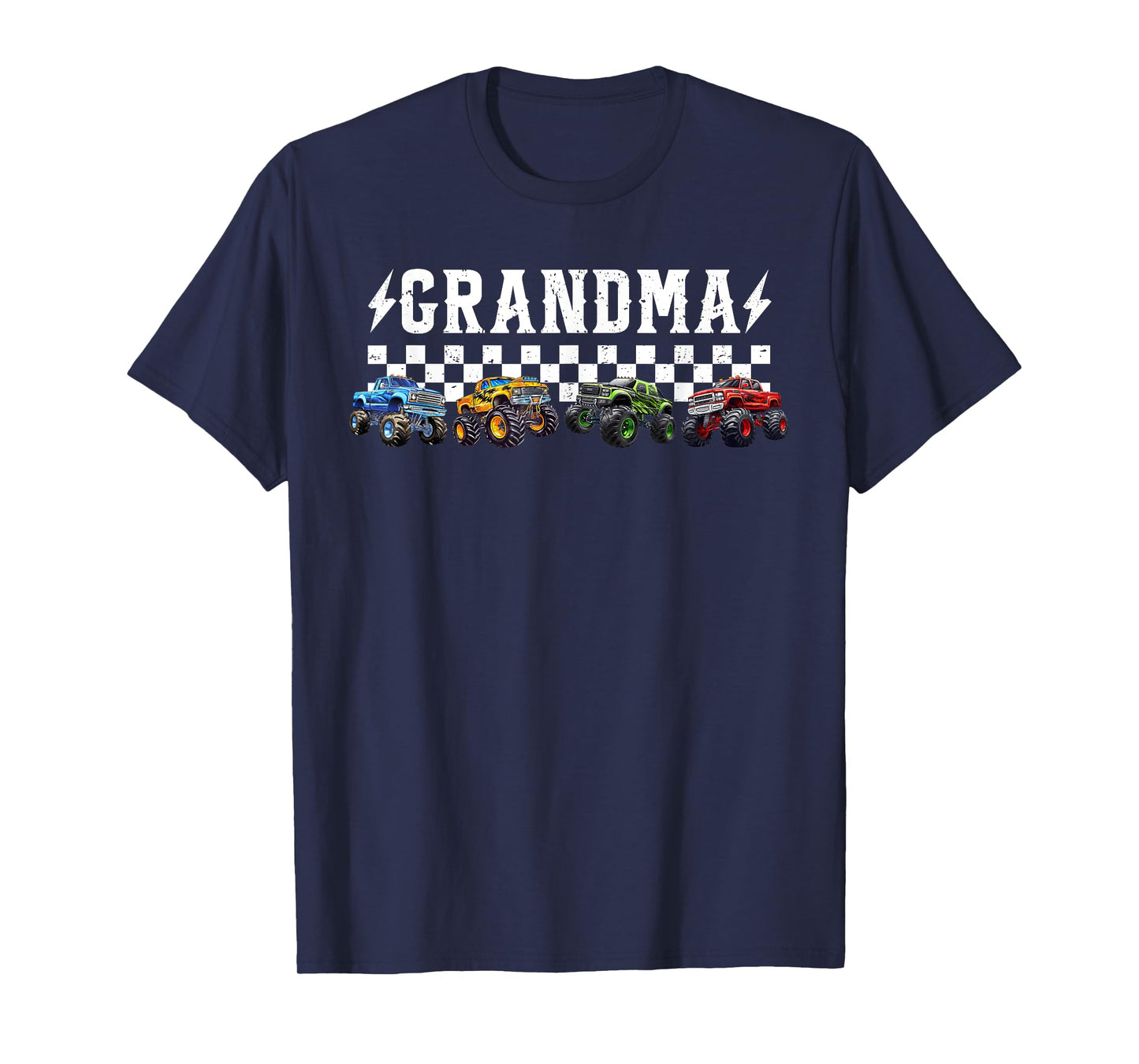 Grandma Retro Monster Truck Family Crew Birthday Matching T-Shirt