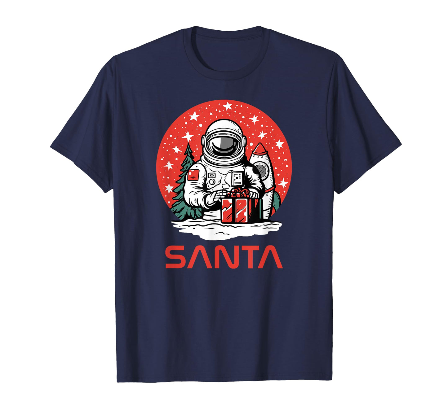 Space Santa Claus Astronaut Cosmos Presents Cool Christmas T-Shirt