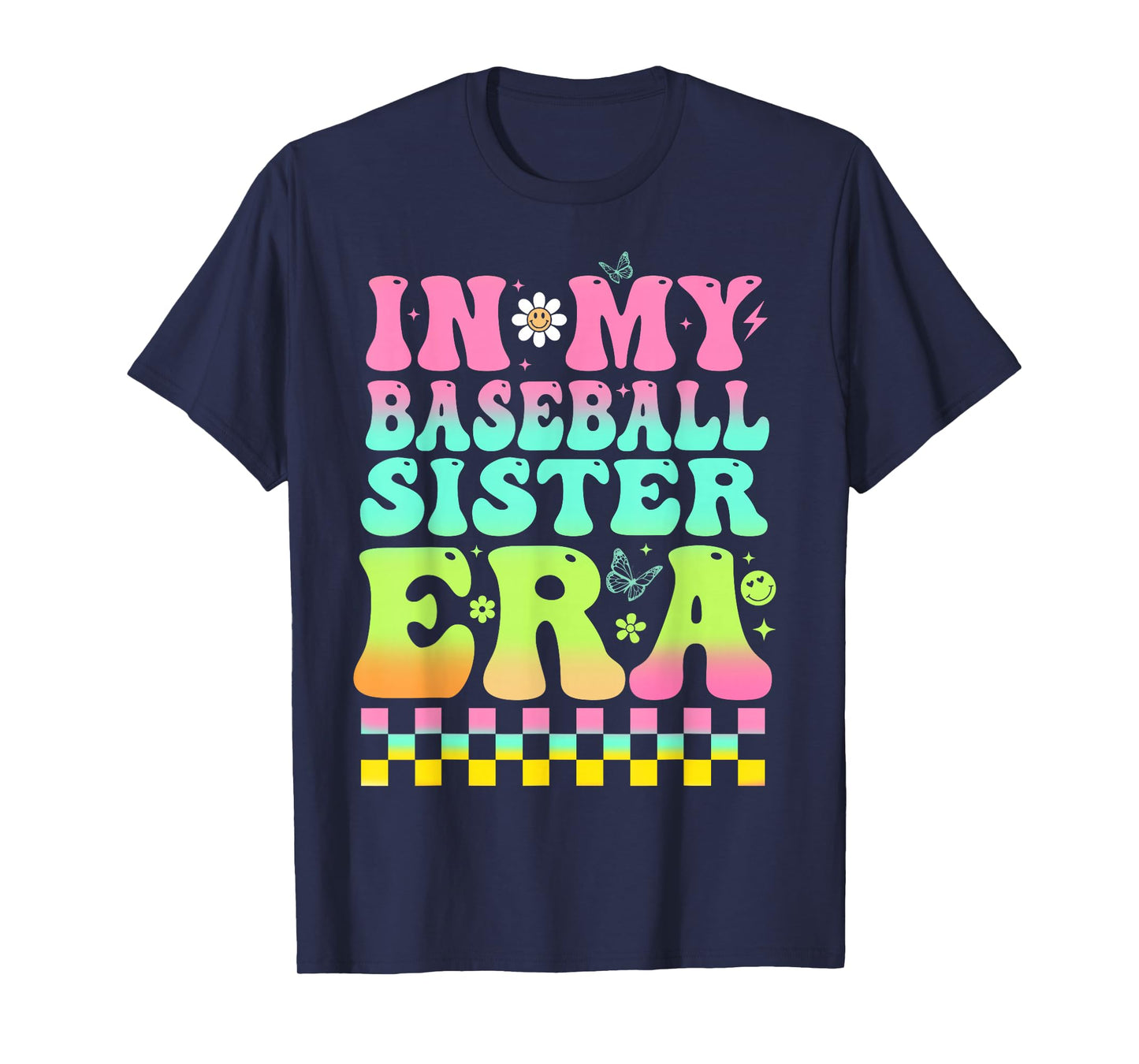 In My Baseball Sister Era Retro Baseball Sis Women Kids Girl T-Shirt