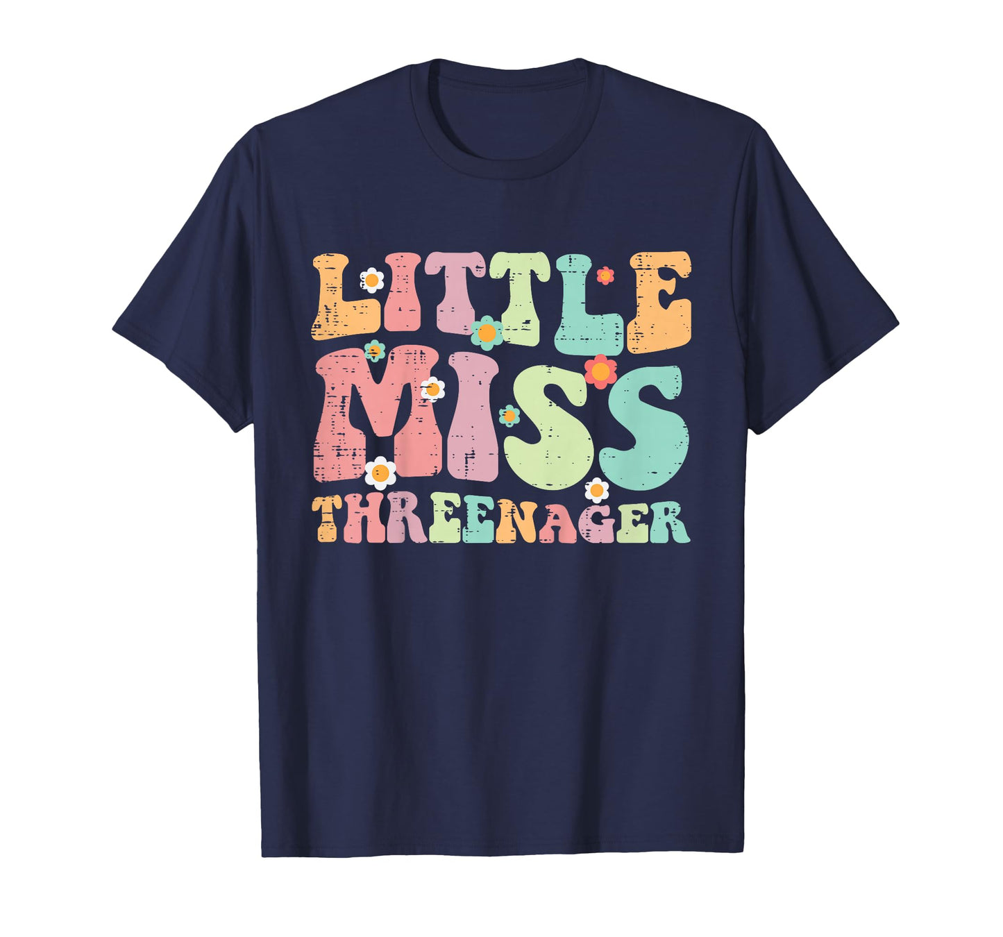 3rd Birthday Little Miss Threenager 3 Year Old Bday Girls T-Shirt