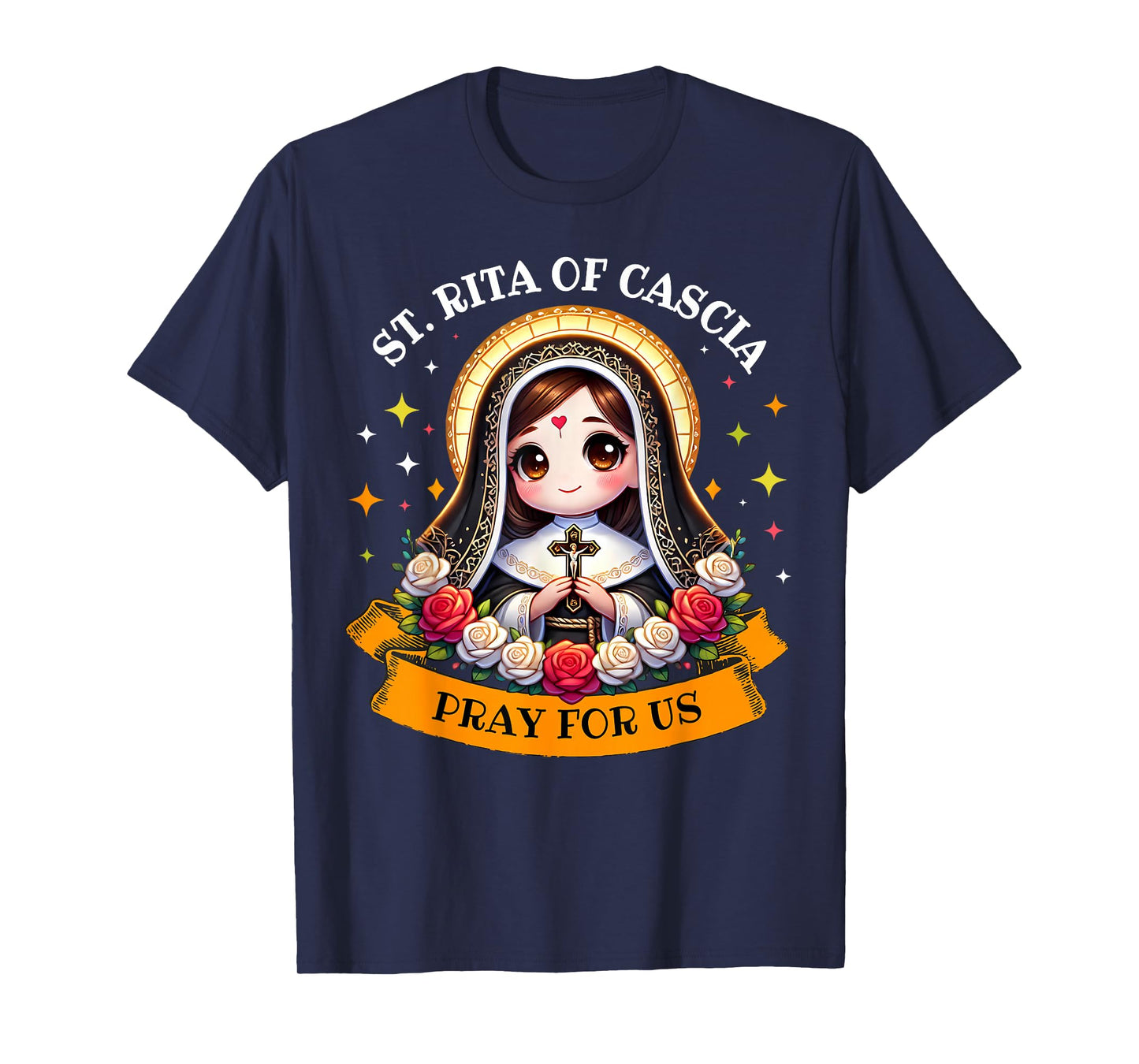 St Rita of Cascia Pray for Us Devotional Catholic for Kids T-Shirt