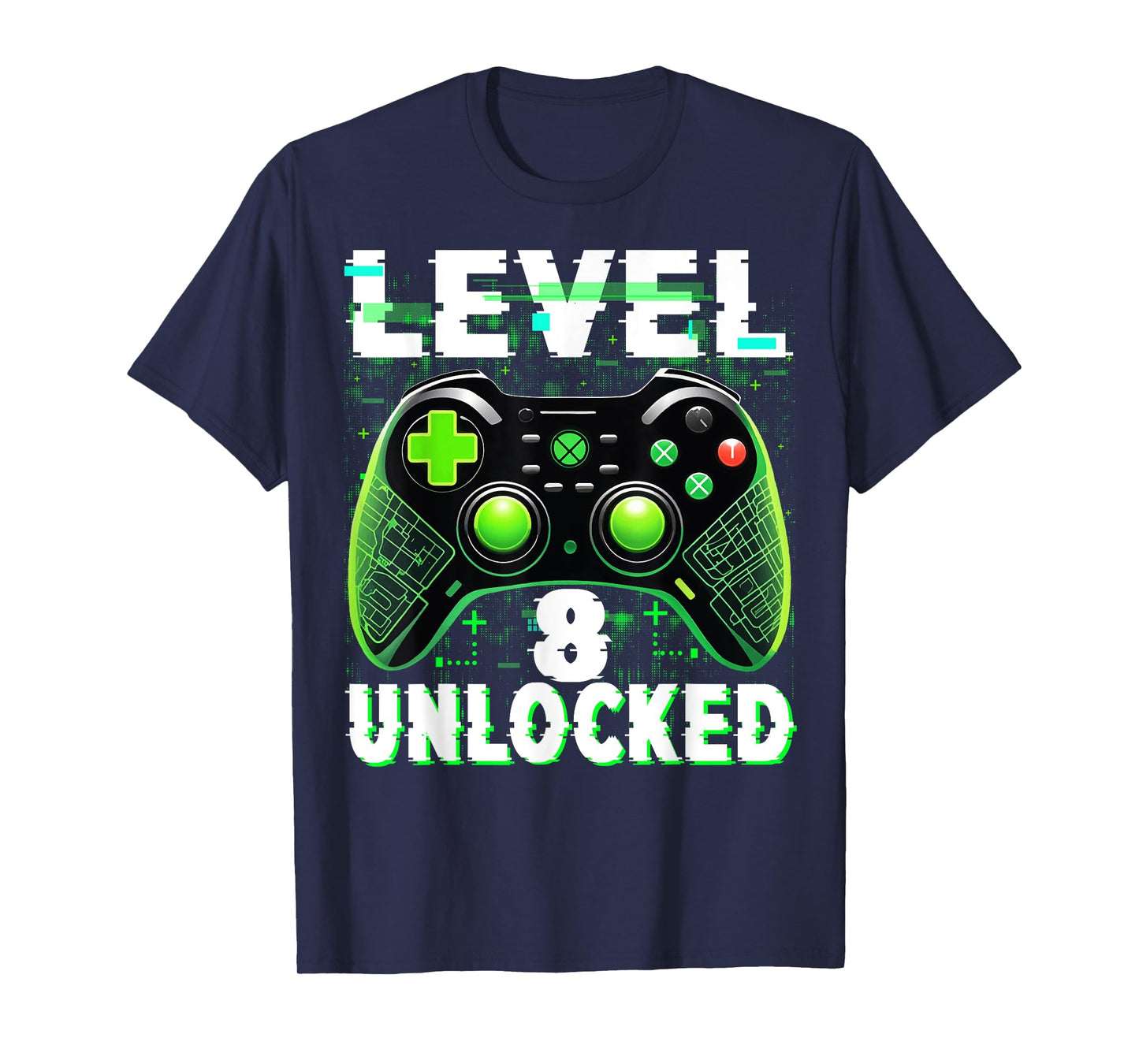 Level 8 Unlocked Shirt Funny Video Gamer Geek 8th Birthday T-Shirt