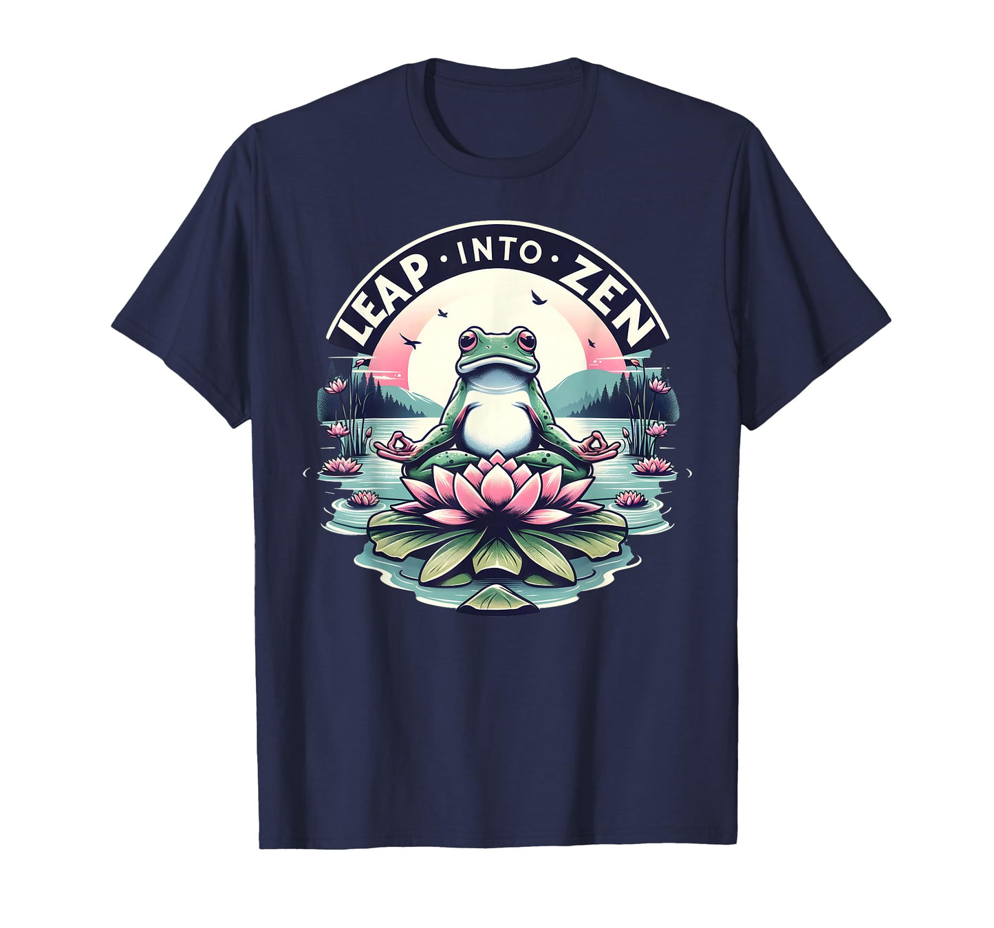 Meditative Frog Lotus Pose Yoga Zen Peaceful Mind T-Shirt