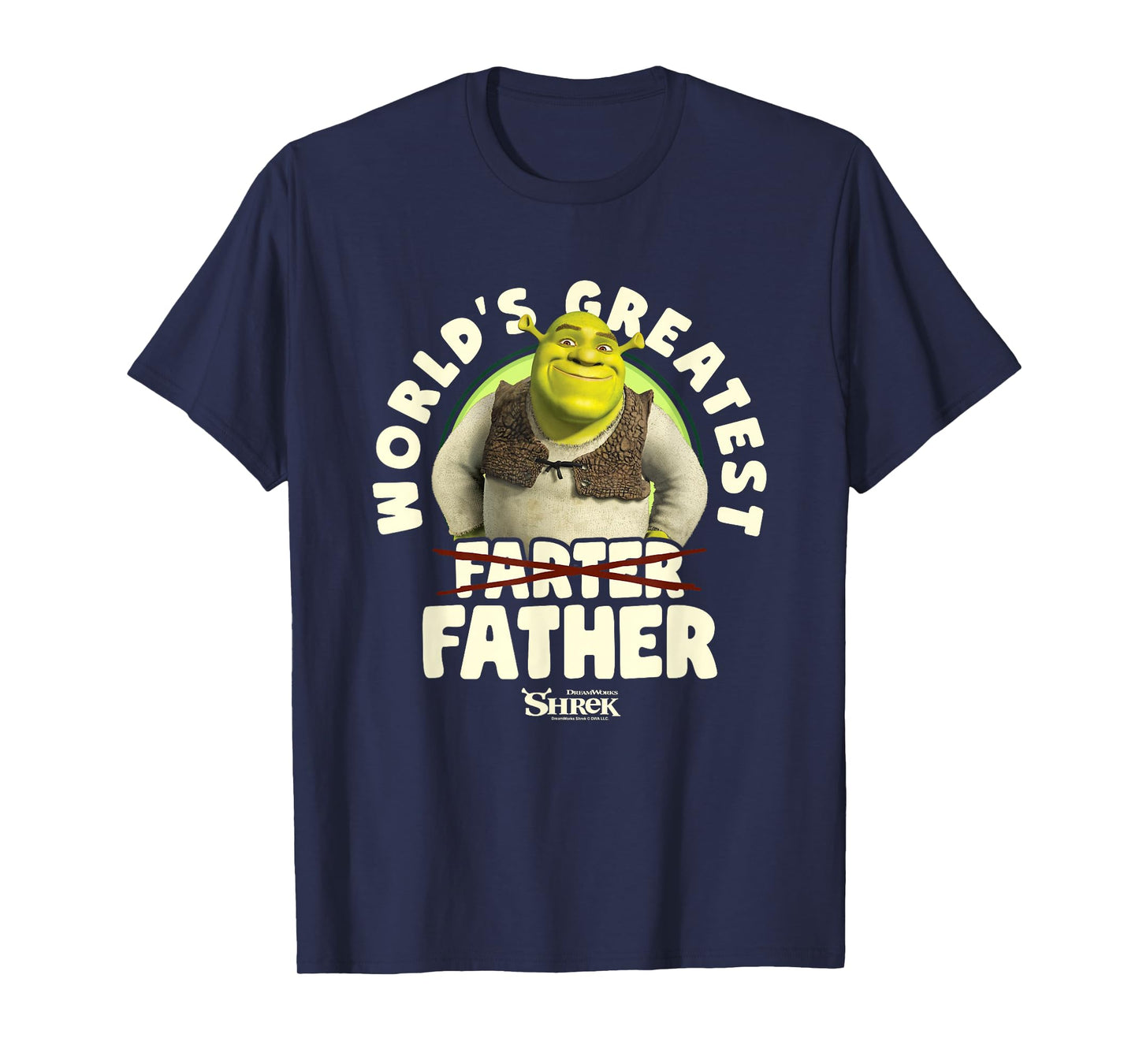 Shrek Father's Day World's Greatest Farter Crossed Text T-Shirt